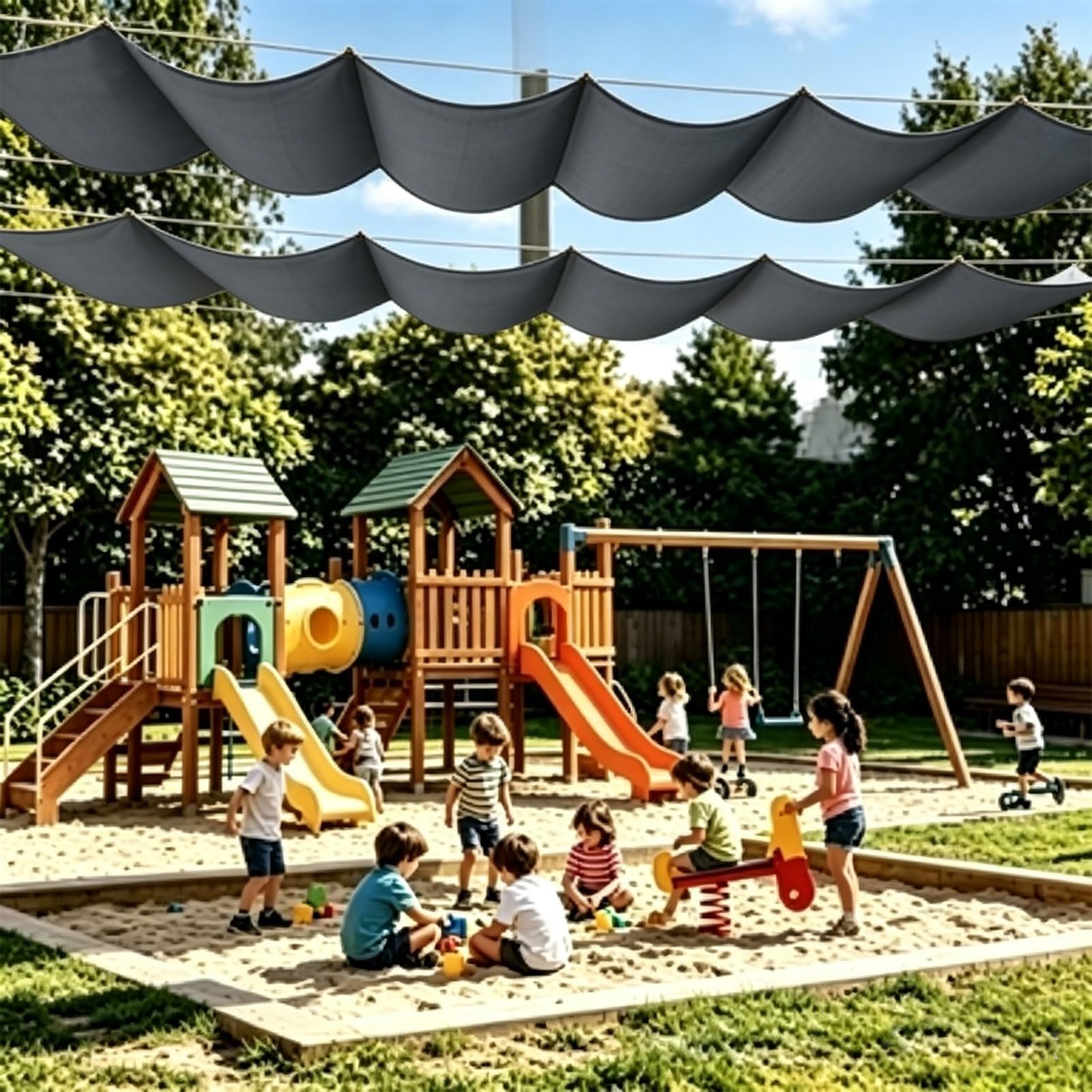 Żagiel Przeciwsłoneczny Wodoodporny 220 x 340 cm Prostokątny Filtr Przeciwsłoneczny Z Poliestru Pes Zadaszenie Ogrodowe Kątowe Z Darmową Liną Na Ogrodowy Taras, Ciemny szary