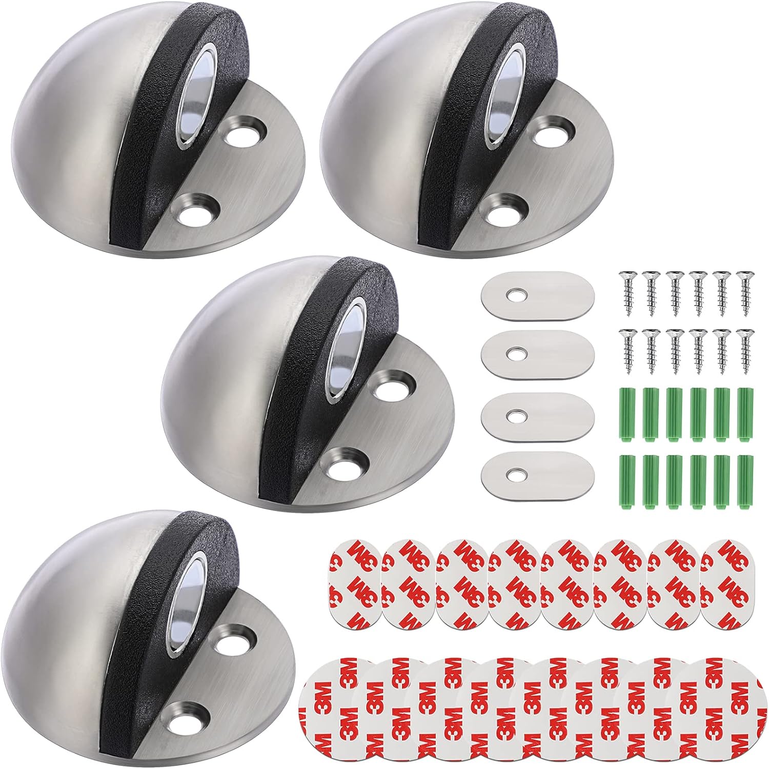 IGNPION Set of 4 Mini Door Stoppers Adhesive/Wall Mounted Door
