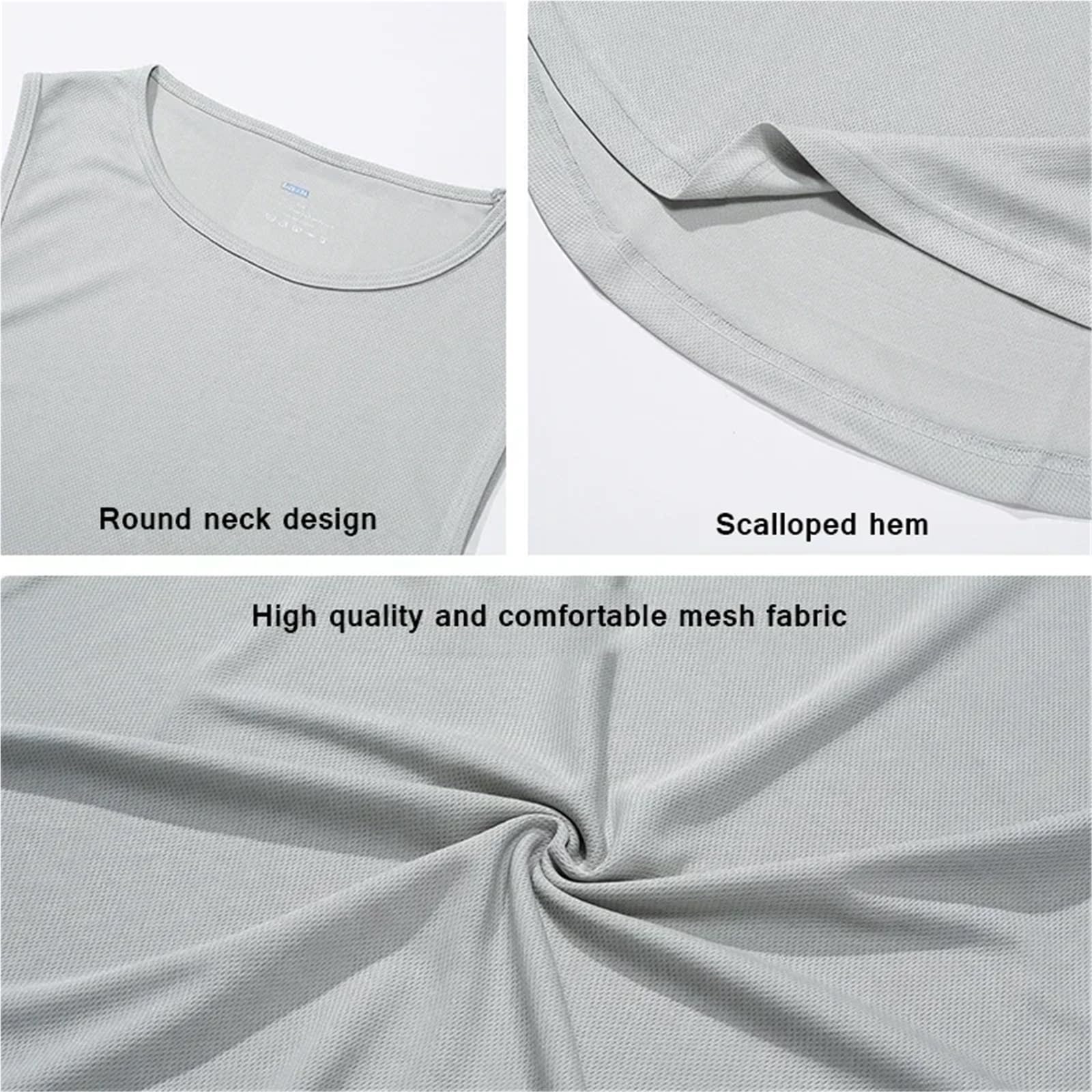 Canottiere Uomo Confezione da 5 Canottiere Sportive ad Asciugatura Rapida for Uomo, in Rete, Senza Maniche, for Allenamento in Corsa, Basket, Fitness, Larghe(Blue,XL)