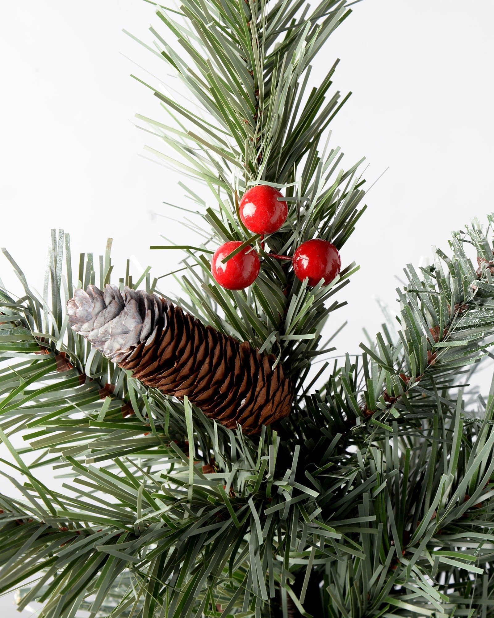 WeRChristmas 5 ft/1,5 m-scandinave Épicéa Bleu Arbre de Noël avec Pommes de pin et Baies et Branches à charnières Facile à Monter
