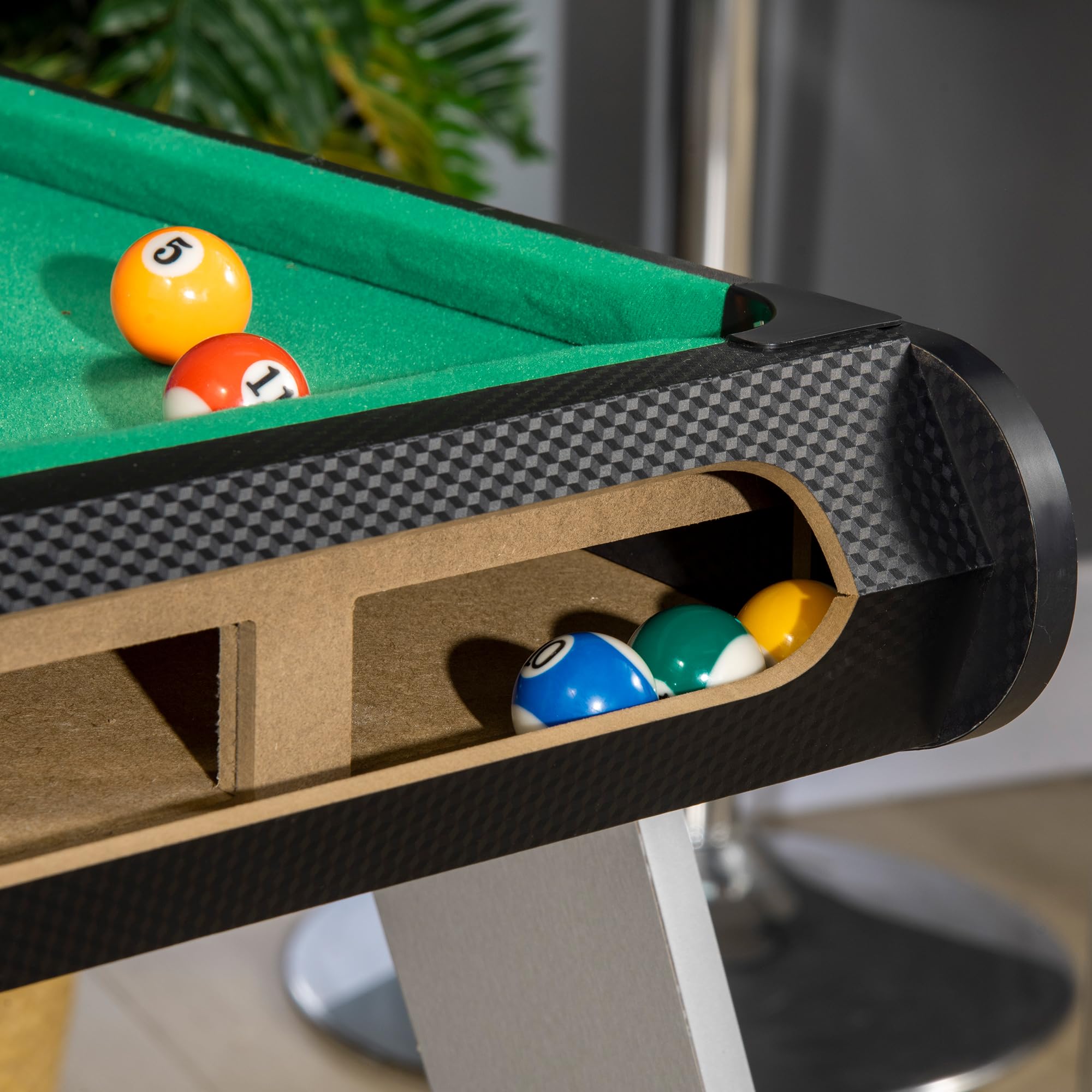 HOMCOM 6 en 1 Mesa Multijuegos para Niños de 7+ Años con Ruedas Mesa de Billar Ping Pong Futbolín Aro de Lanzamiento Hockey sobre Hielo Aire Hockey para Hogar Familia 120x88x79 cm Negro y Gris
