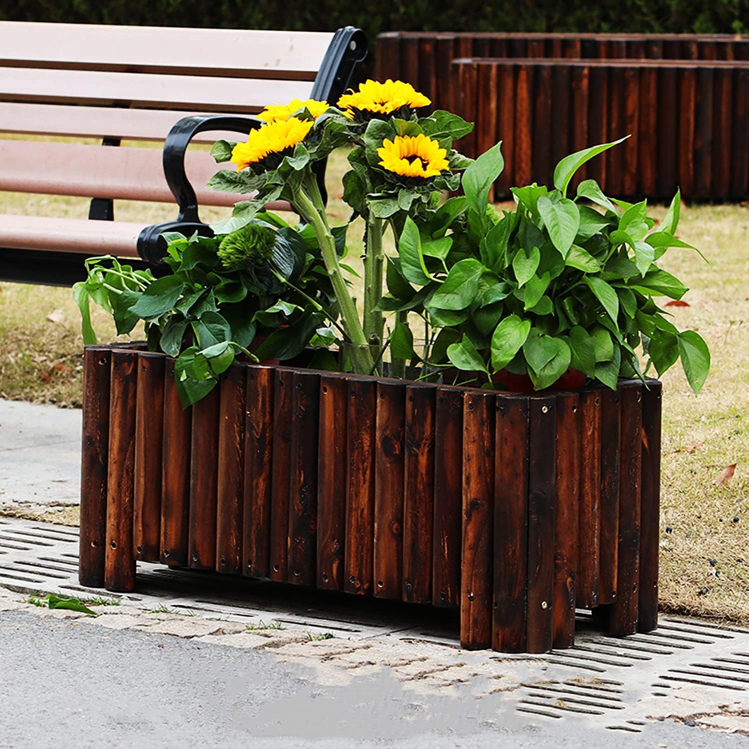 DIY Raised Garden Bed Free-Standing Planters Outdoor Large Planter Box Kit for Vegetables, Flowers, Herbs, and Succulents,120x50x40cm