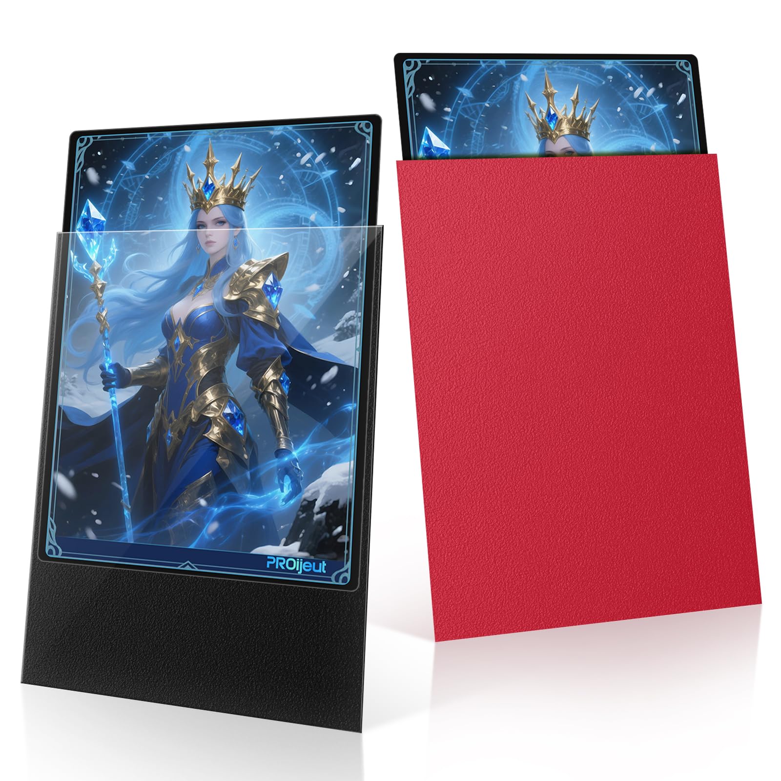 200 Pack Card Sleeves, Matte Dual Trading Card Sleeves with Opaque Back &amp; Smooth Shuffle, Tear Resistant Card Protectors for MTG, TCG and Game Cards (Angry Red)