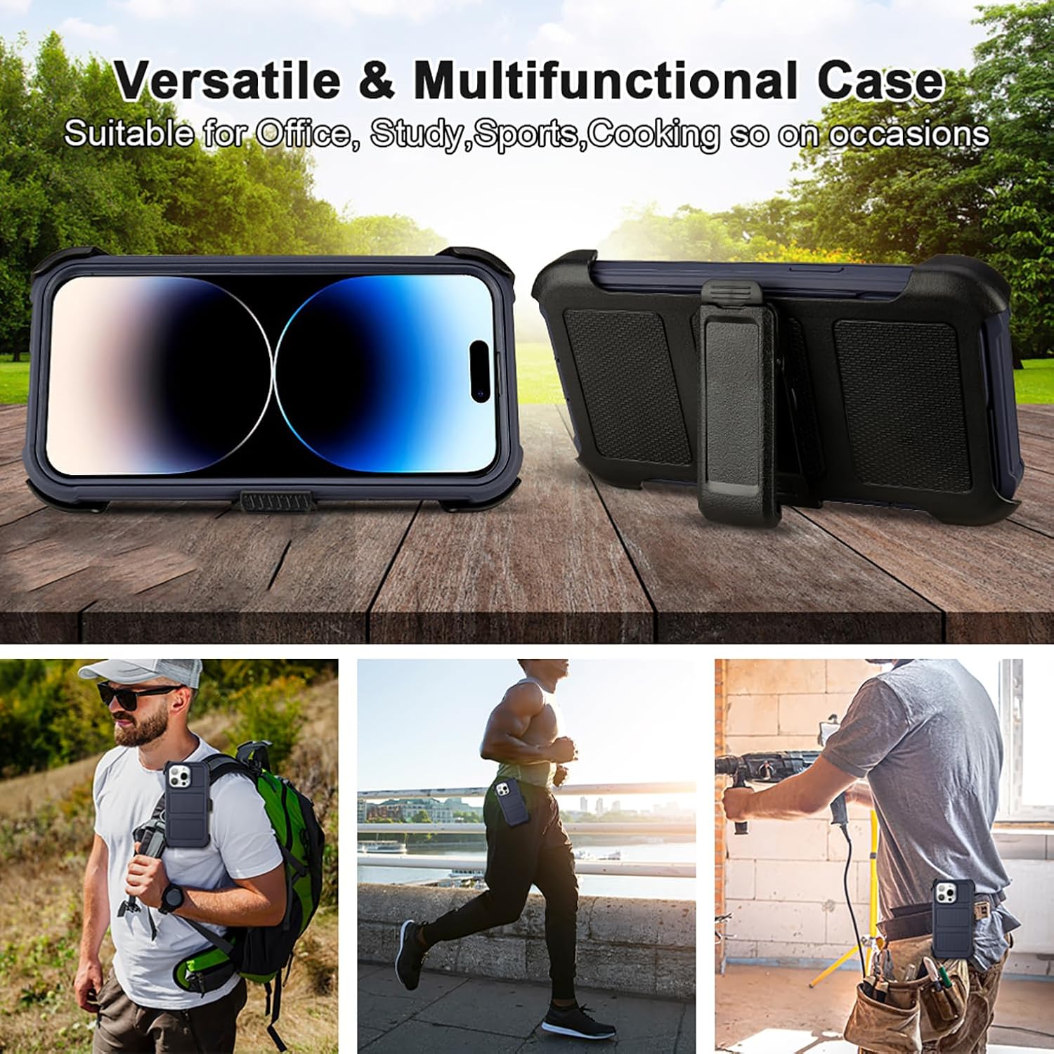 Shockproof for iPhone 14 Pro Case with Belt Clip,for iPhone 14 Pro Defender Case with Holster,for iPhone14ProCase with Kickstand,3 Layers of Sturdy,Anti-Drop,Protective Cases for iPhone14Pro (Blue) - Image 6