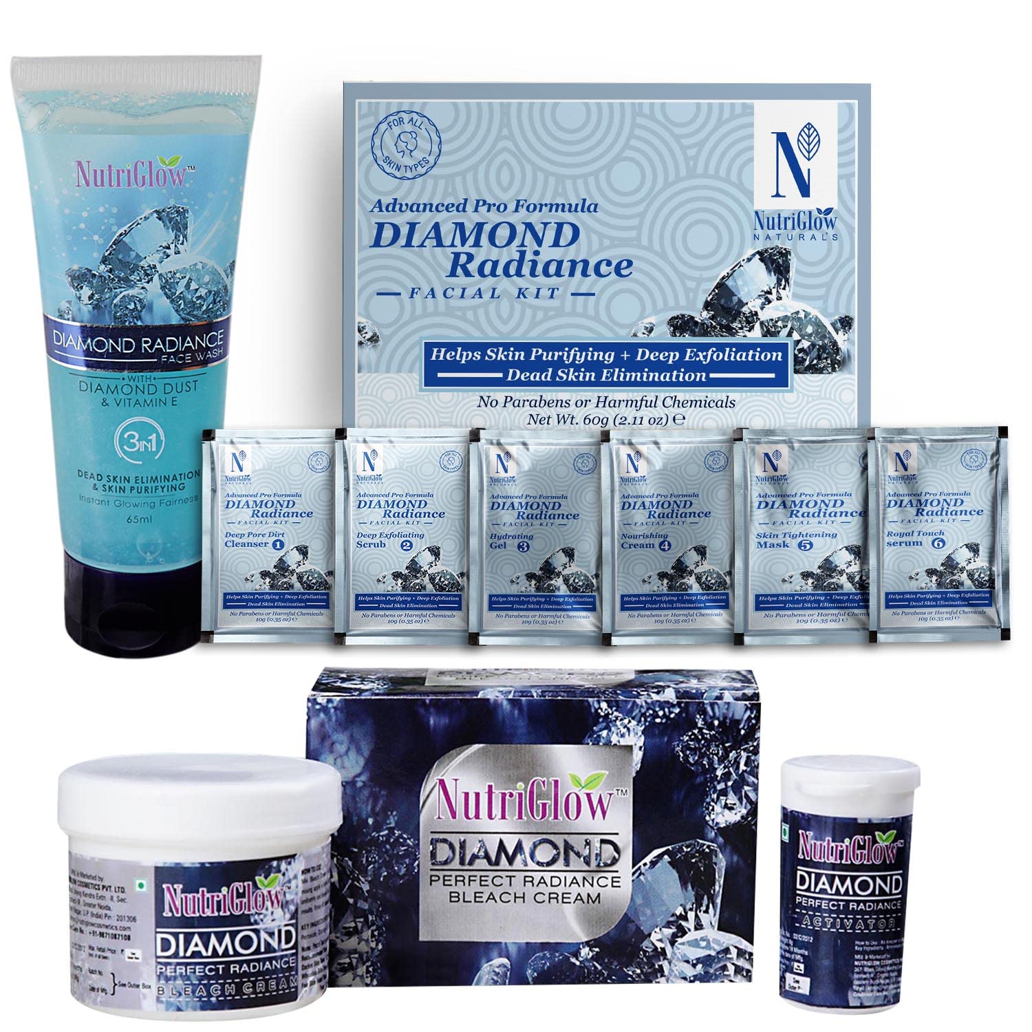 Buy Glow NATURAL'S Advanced Pro Formula Diamond Radiance Facial Kit