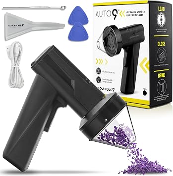 2.5" Large Electric Grinder Herb Grinder, Auto Spice Grinder with Auto Dispensing Black