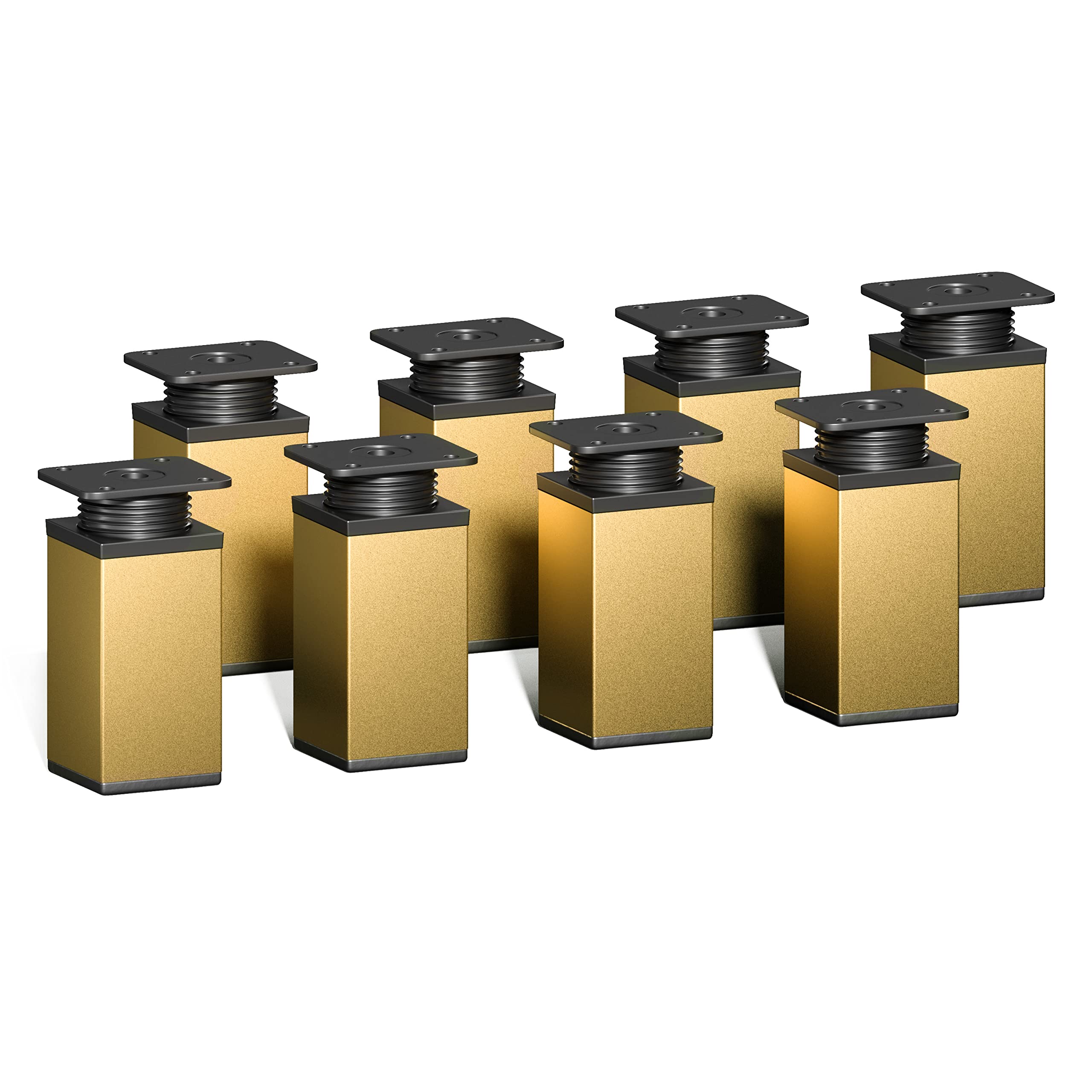 Patas para muebles Sossai MFV1 de diseño moderno cuadrado y acabado dorado de alta gama