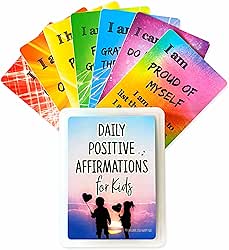 Daily Positive Affirmation Cards for Kids, Mindfulness Activities, Confidence Building,