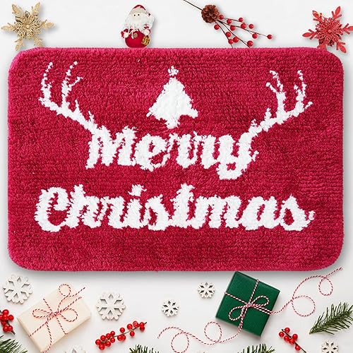 wyewye Christmas Bathroom Rugs,Ultra Soft Christmas Bathroom Rugs Sets 1 Piece, Super Absorbent and Thick, Non-Slip,Machine Washable,Bath Mats for