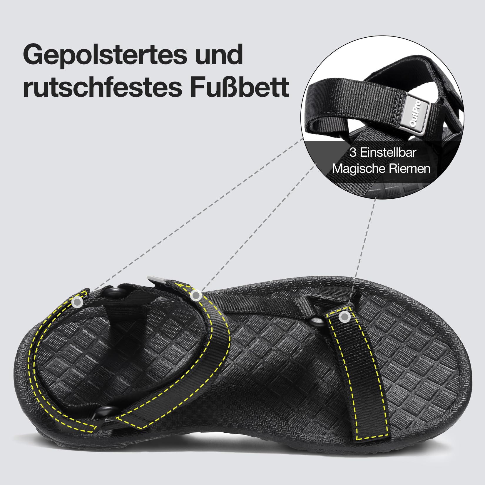 OutPro Sandalias de senderismo para mujer, ligeras, impermeables, para vacaciones en la playa y ocio, sandalias deportivas para actividades al aire libre