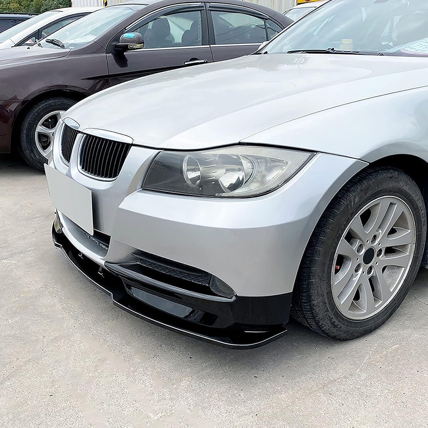 Coche Alerón Delantero para BMW 3 Series E90 E91 320i 325i 2005-2008, Frontal Spoiler Labio Difusor Separador Tuning Performance Accesorios,A/Gloss Black