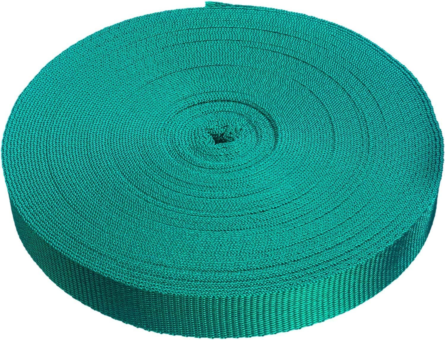 25mm x 50m Webbing Roll Polypropylene for DIY, Straps, Harnesses, Lashing and more | 970lb / 440kg breaking strain | Made in UK (Green, 5) — image 1