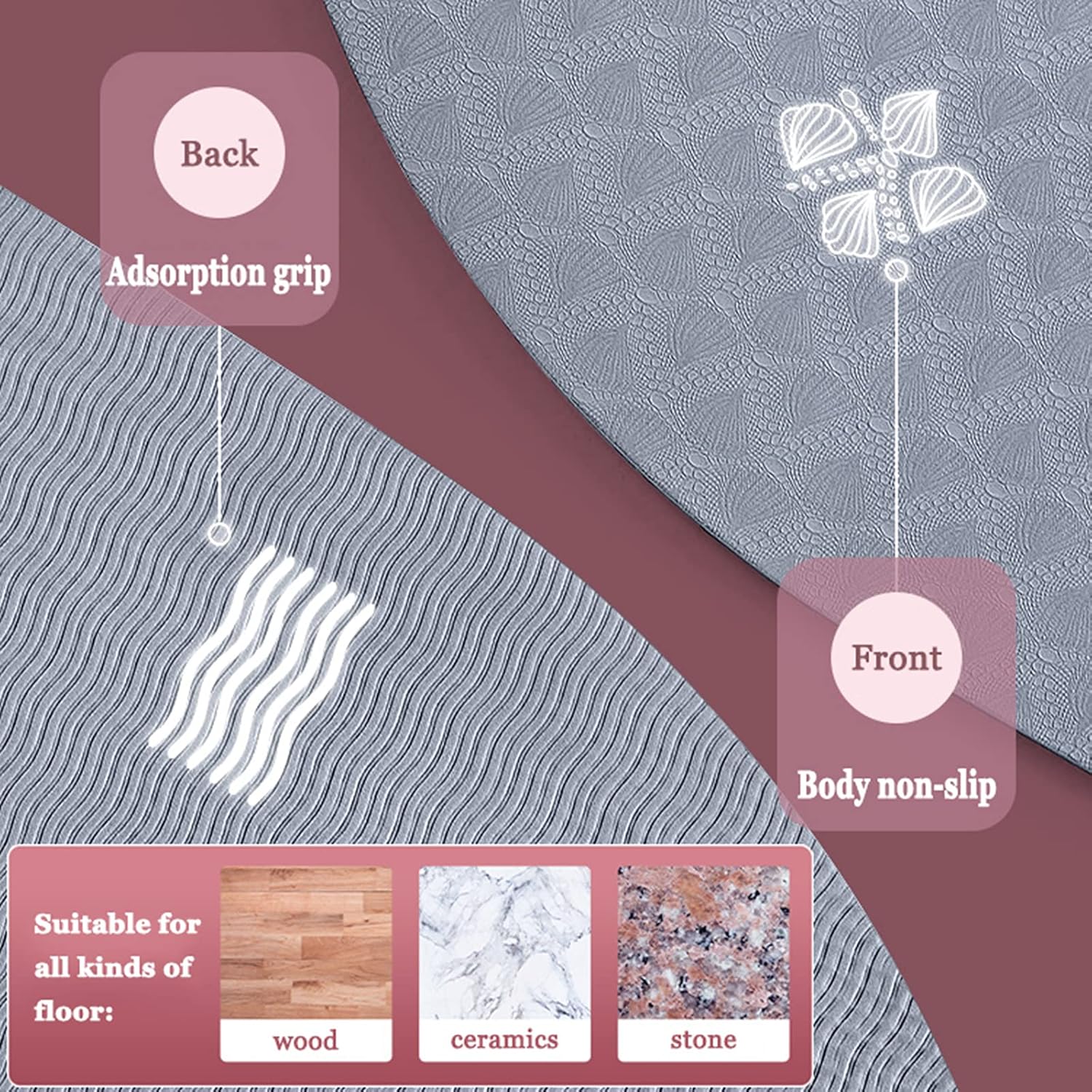 Gitzer Jump Rope Mat, Oversize 55''x 24''Rope Skipping Mat, Shock Absorption Mute Designed mat for Indoor Jumping-Extends The Life of Jump Rope-Protect Your Indoor Floor-Absorbs The Impact on Joints,For Dancing/ Yoga/ Exercise & Fitness (Grey) : Sports & Outdoors