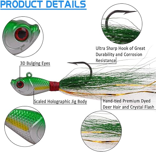 Miniatura 2 de Señuelos de pesca de agua salada, señuelos de pesca de cola de buque, señuelo de pesca de surf, señuelo de pesca de natación, anzuelo para lubina,