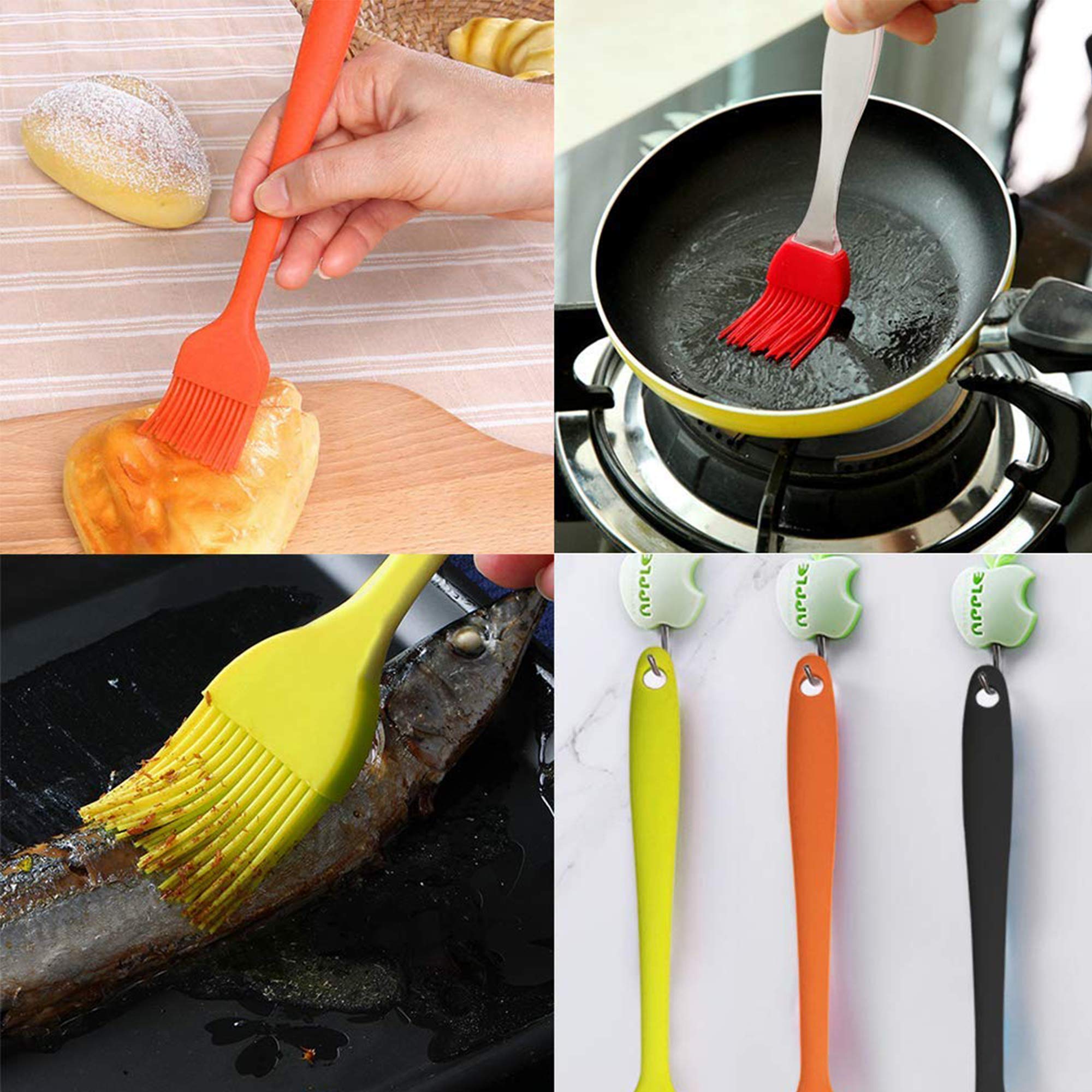 Set De 2 Pinceaux De Cuisine En Poils De Sanglier - Manche En Bois - Pour Huile, Sauce, Barbecue