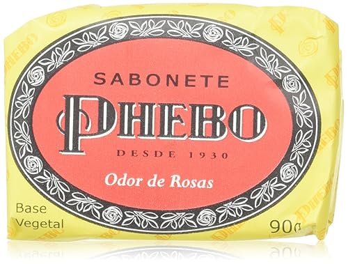 Jabón corporal Phebo - Olor de rosas - 3.1oz Sabonete Barra Odor de Rosas Phebo - 3.17oz (paquete de 4)