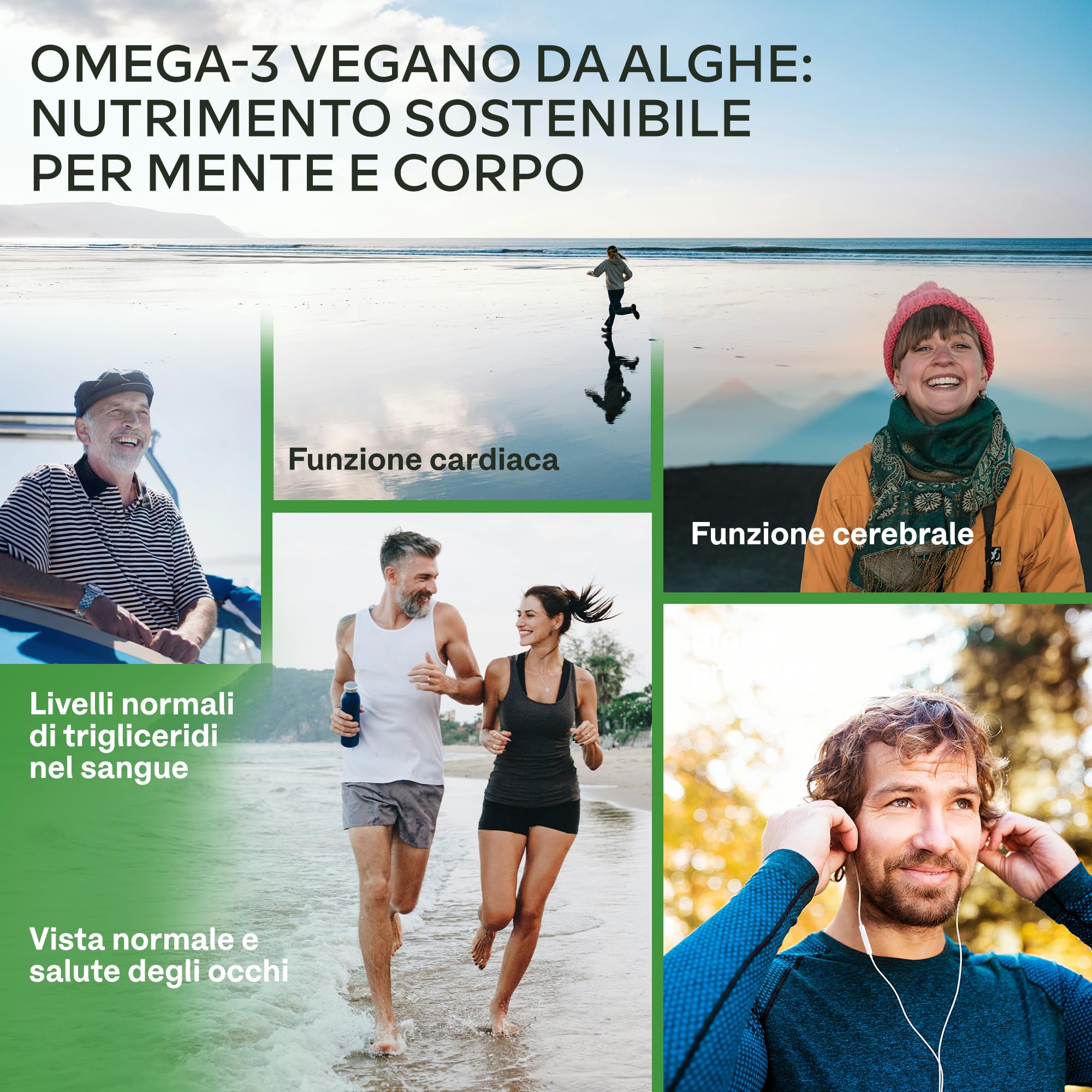 Omega 3 Vegan ad Alta Efficienza [1500 mg] Omega3 con 750mg DHA e 300mg EPA per Dose Giornaliera - Integratore Omega 3 da Olio di Alghe Vegetale Puro Sostenibile - 90 Softgel