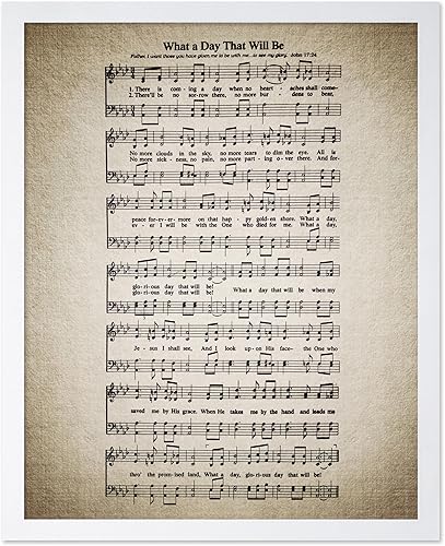 Miniatura 35 de Poster Master Póster vintage con texto en inglés «How Great Thou Art», impresión de partituras de música retro, arte de pared de himnario, regalo