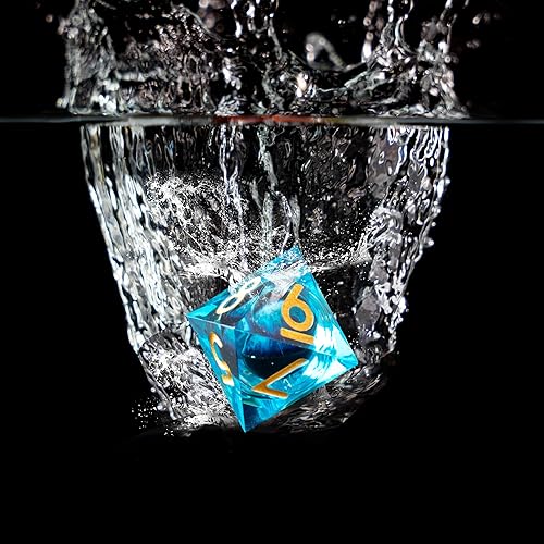 Miniatura 4 de Role dice Beholder's Dragon Eye - Juego de dados DND, dados de resina con bordes afilados de núcleo líquido para Calabozos y Dragones, 7 dados