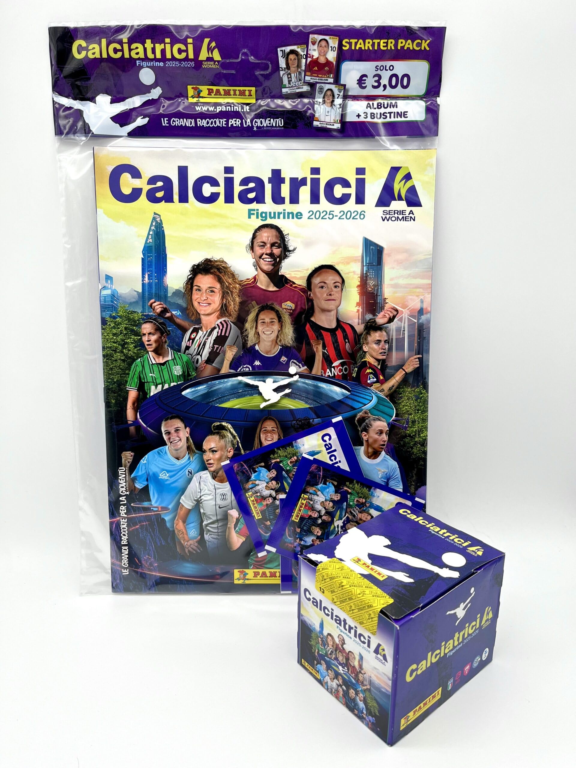 manuelkant Calciatrici Panini 2025 2026 Sticker Album Starter + Scatola Box 36 bustine di figurine