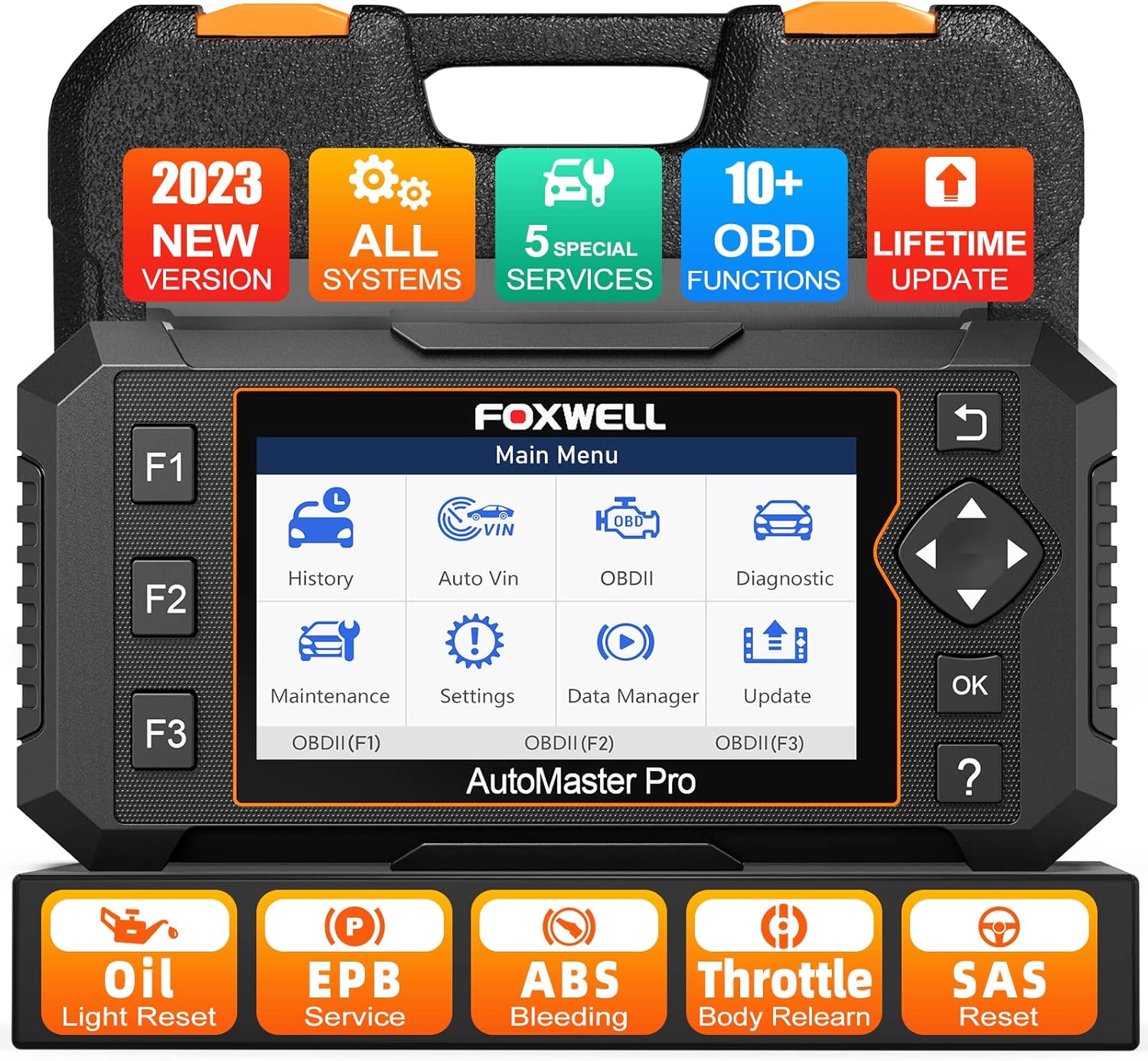 FOXWELL NT624 Elite OBD2 Scanner All Systems Diagnostic Scan Tools for All Cars with SAS