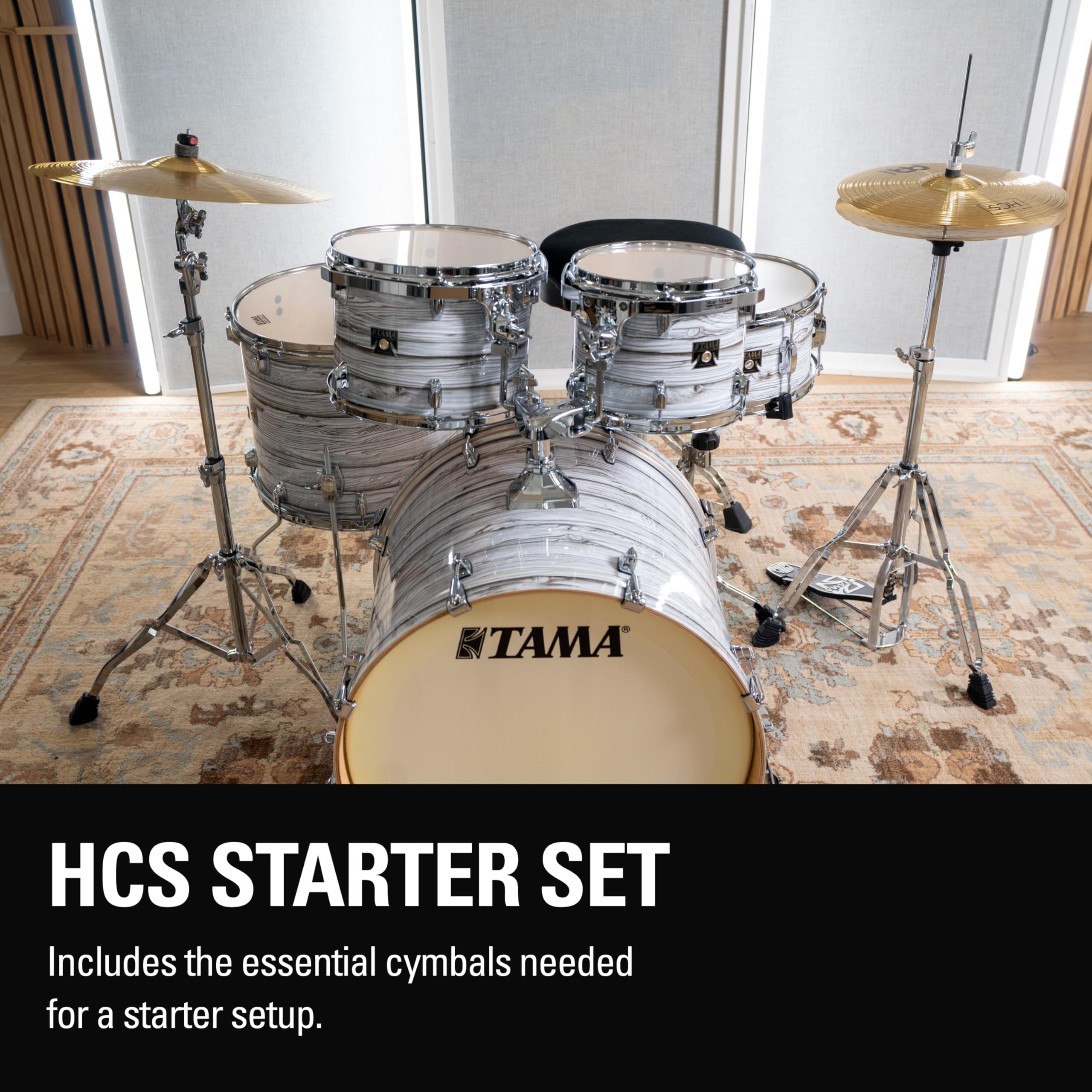 Meinl Cymbals Beckenset HCS Basic — mit 14 Zoll Hihat, 18 Crash-Ride Schlagzeug Becken - Messing, Traditionelles Finish (HCS1418)
