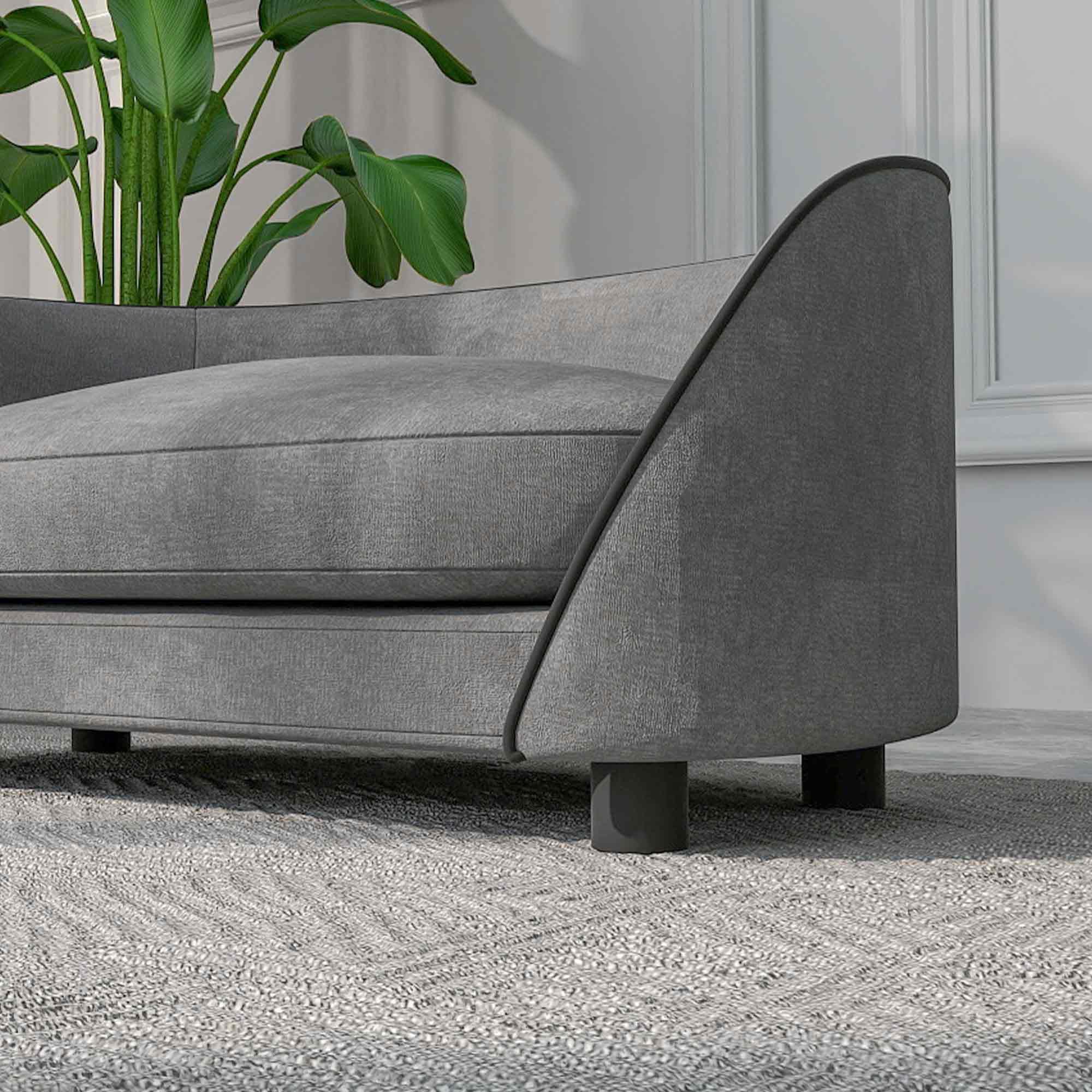 PawHut Canapé pour Chien, canapé pour Chat, Coussin Doux, Housse Amovible et Lavable, revêtement en Velours néerlandais, pour Chiens de Petite à Moyenne Taille, Gris