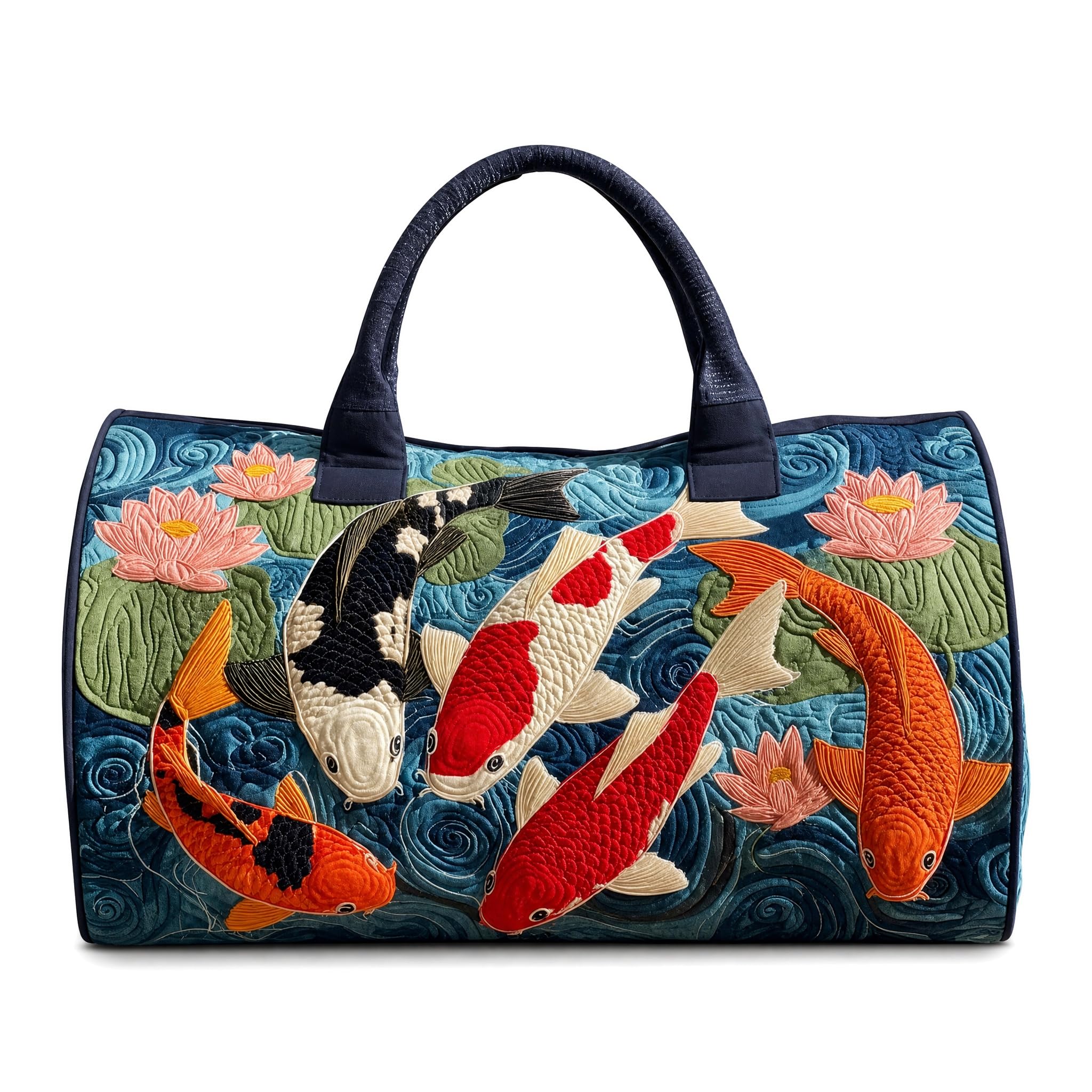 Hippie Van Quilted Duffle Bag, Retro Boho Quilted Tote Bag for Women, Lightweight Floral Travel Weekender Bag, Seaside Style Portable Beach Bag (M(16โณLx8โณWx8โณH),Q)