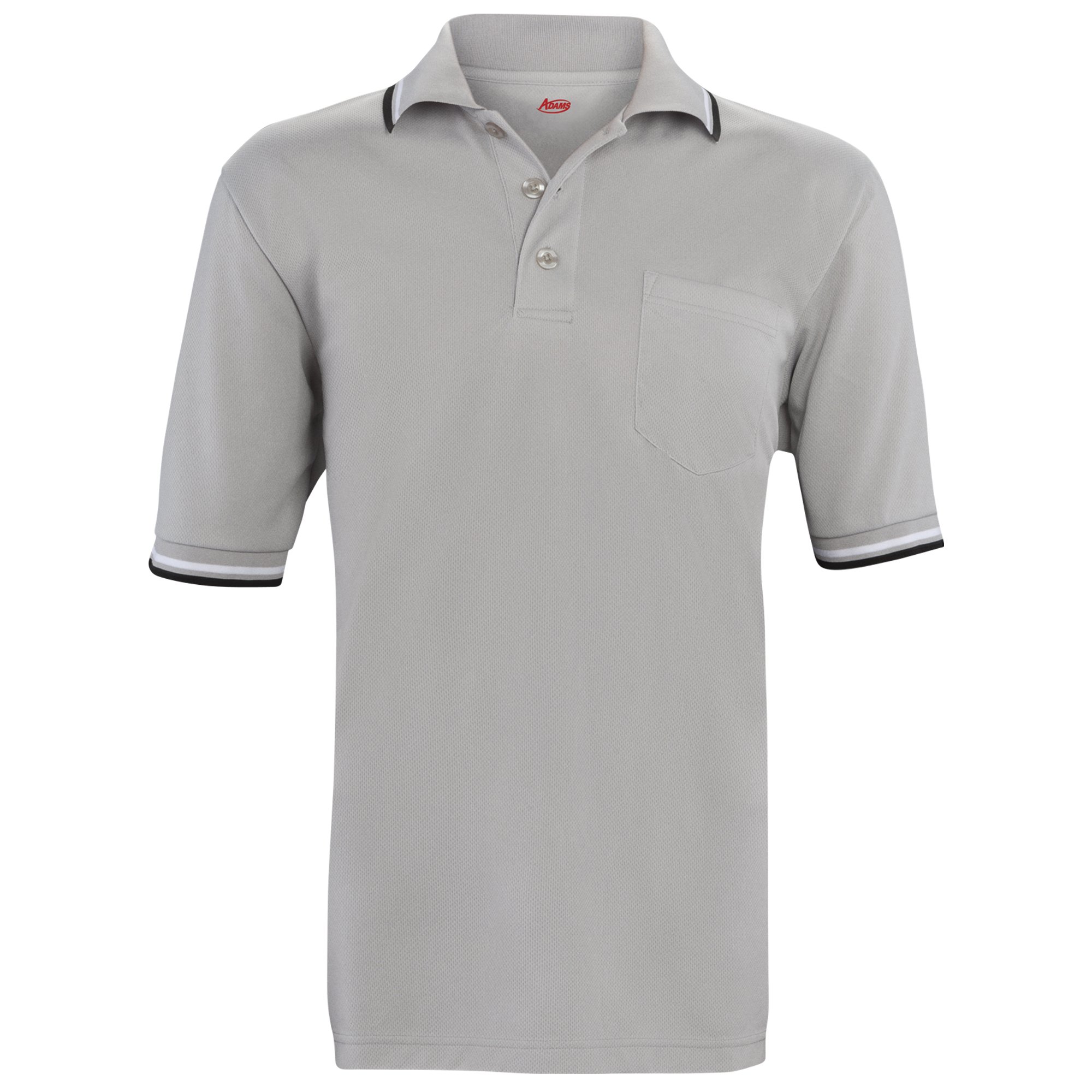 ADAMS USA Short Sleeve Baseball Umpire Shirt - Sized for Chest Protector, Gray