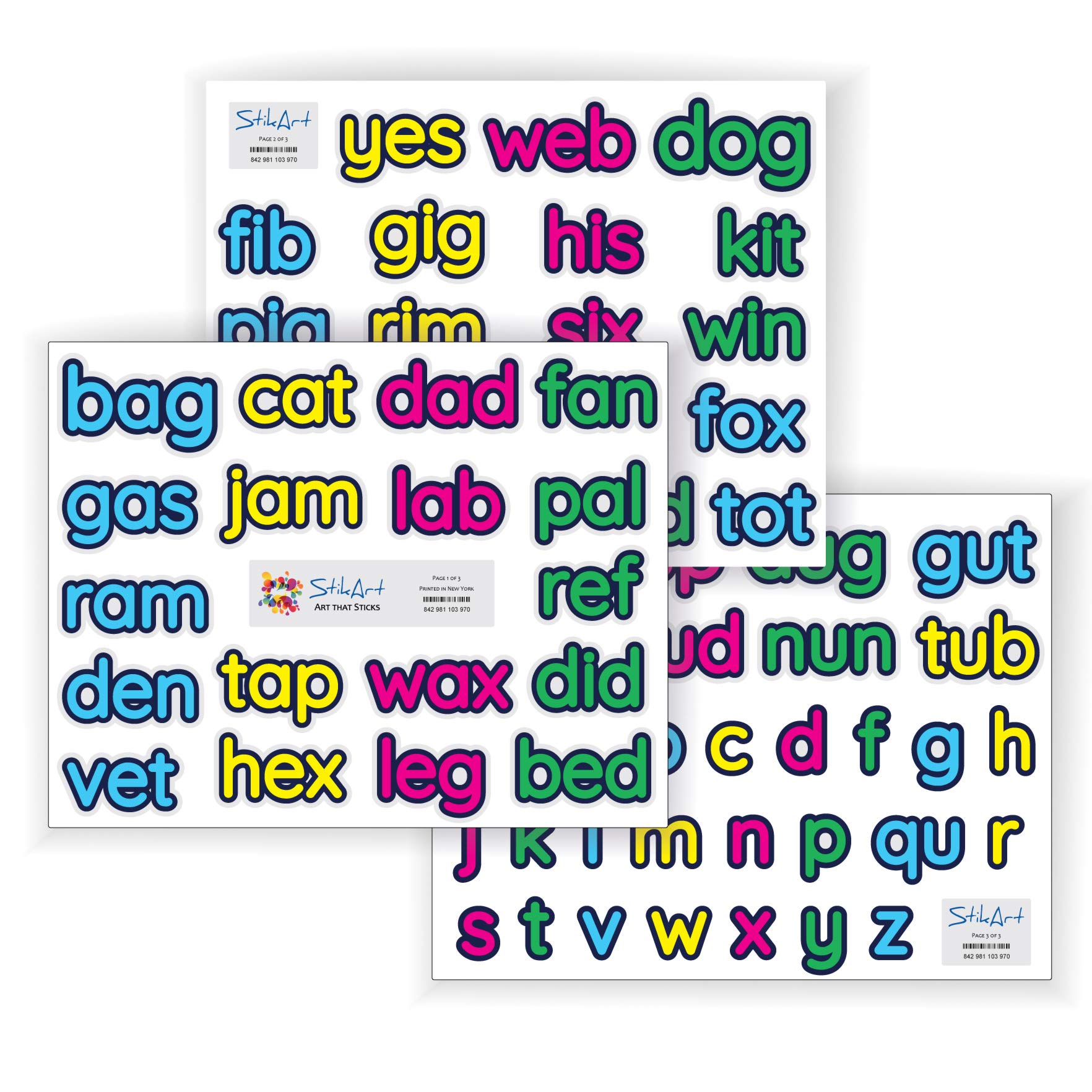 Stickers muraux CVC Words amovibles pour stimuler la lecture sans abîmer les murs