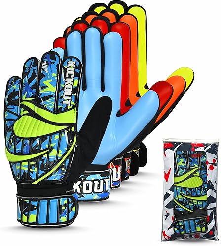 Guantes de portero de fútbol prémium  Guantes de portero Funky con látex de 0.118 pulgadas para un gran agarre y protección