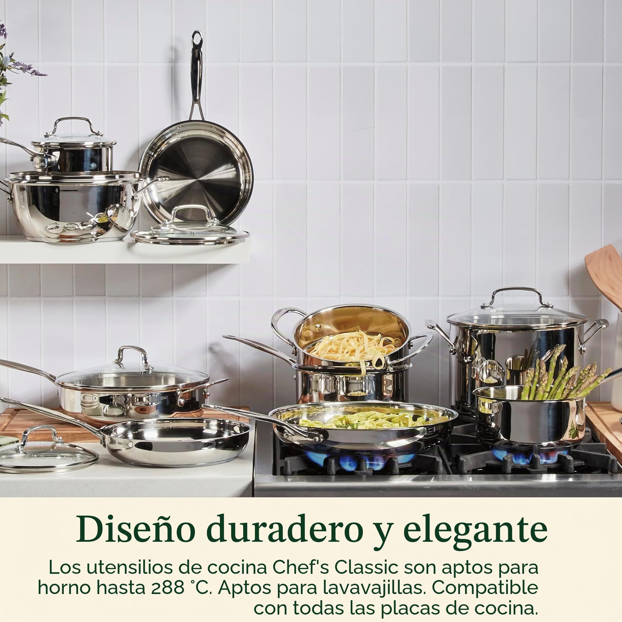 Cuisinart Sartén abierta de 10 pulgadas, colección clásica de utensilios de cocina de acero inoxidable, 722-24