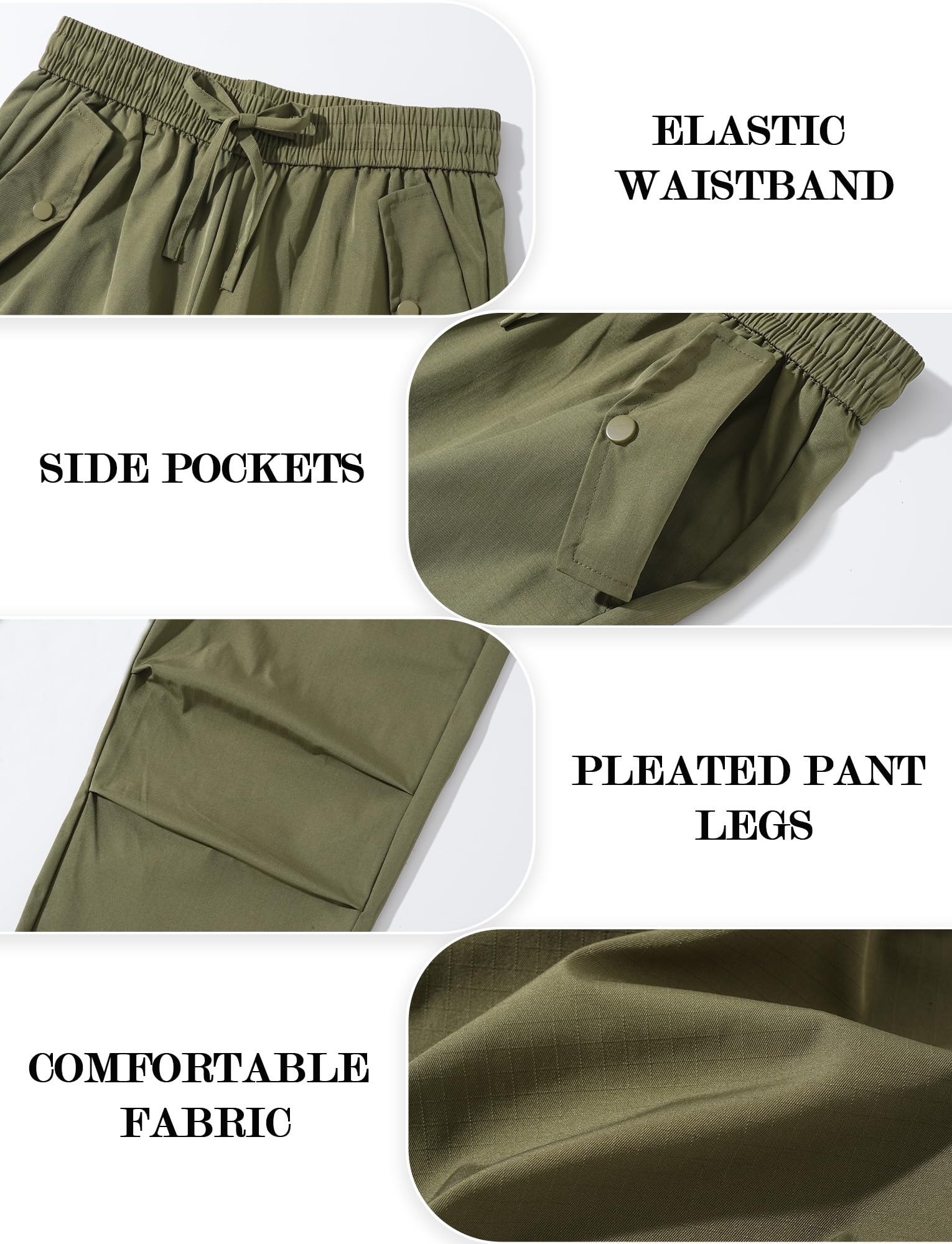 FEOYA Pantaloni cargo da donna, impermeabili, leggeri, per camminare, escursionismo, convertibili, larghi, Y2K, per attività all'aperto, streetwear, safari
