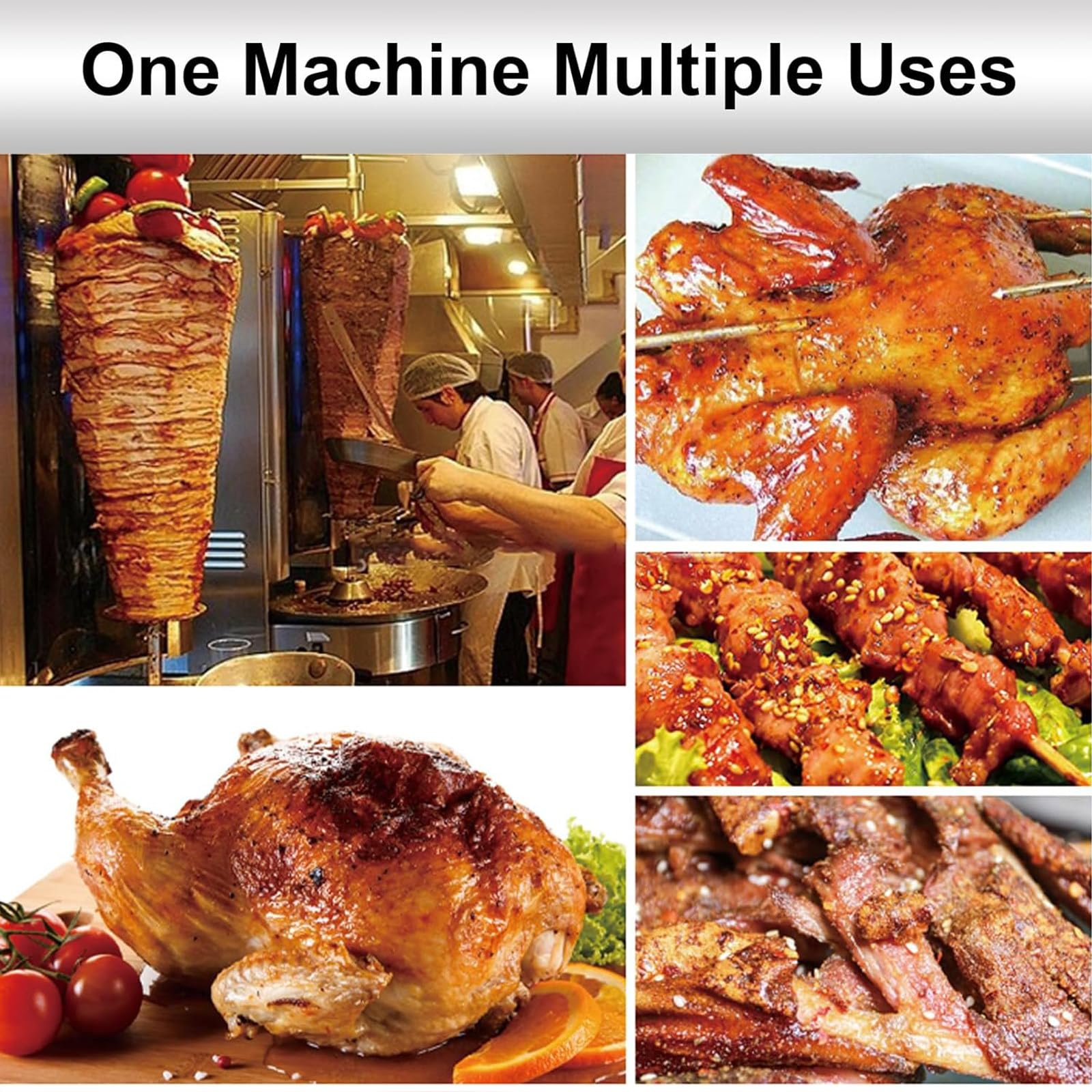 Machine à viande pour barbecue, barbecue à viande vertical, rôtissoire à gaz en acier inoxydable, four à rôtissoire à domicile, machine à kebab Doner avec interrupteur de réglage de la