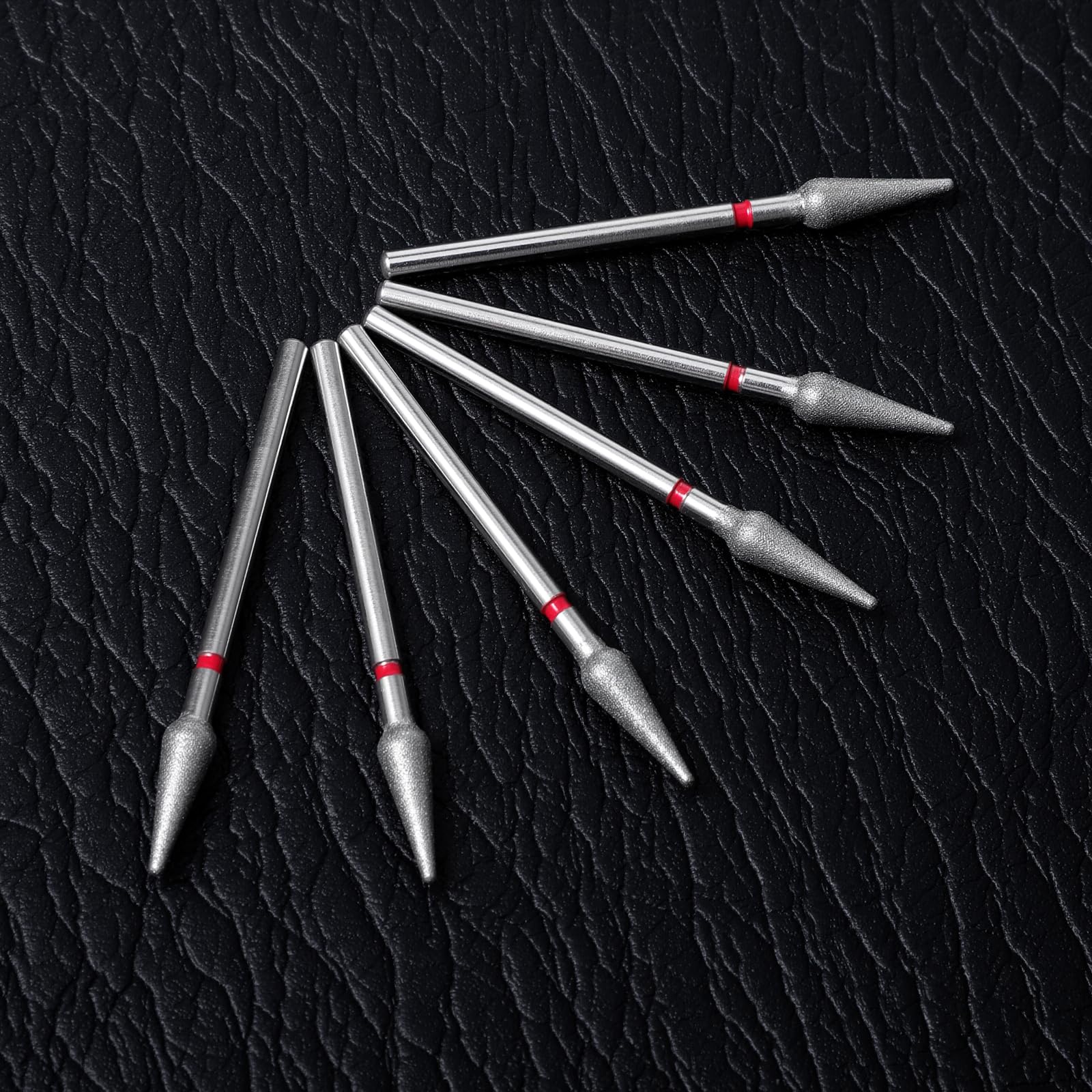 Sibba Set di 6 punte per trapano per cuticole in acciaio inossidabile con custodia per manicure pedicure trapano diamantato per lucidatura file di rettifica strumenti in metallo professionale in
