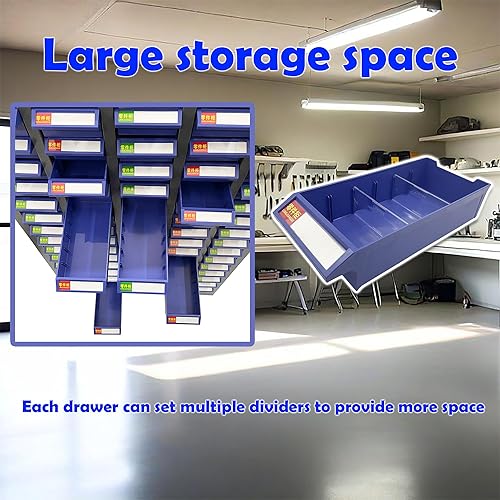 Miniatura 6 de TECHTONGDA Armario de acero para almacenamiento de herramientas de pernos y tuercas, 60 cajones, organizador de hardware y organización de