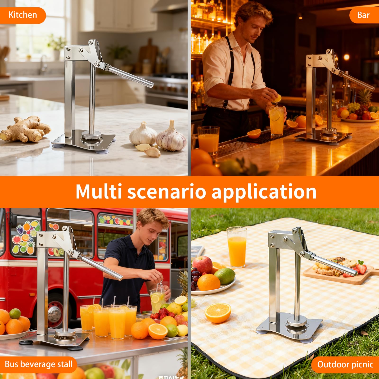 Manueller Schreibtisch-Zitronenzerkleinerer Orangenpresse Zitronenpresse Zitruspresse Obstzerkleinerer Nussmühle (M001)