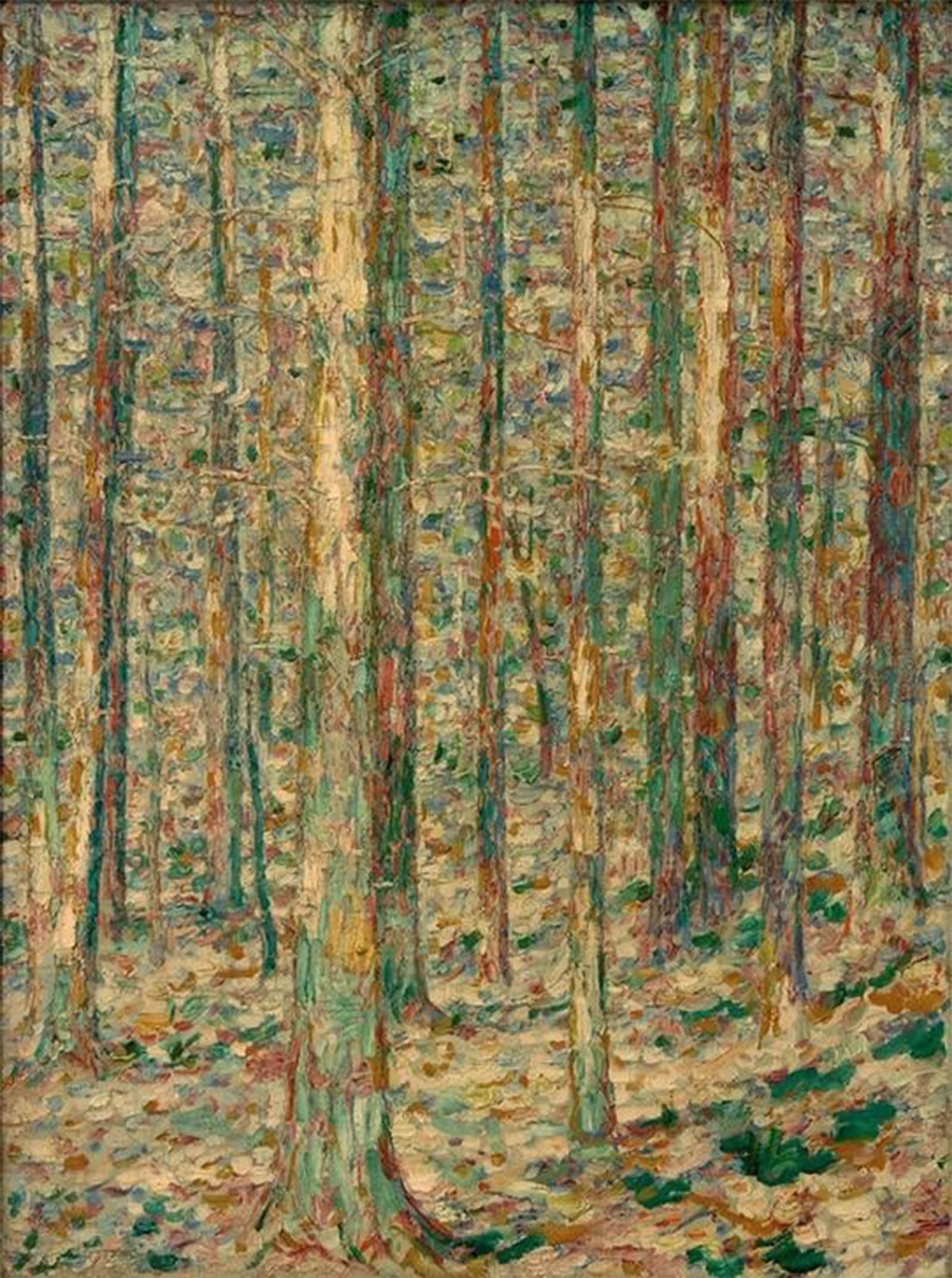 ARTXLXXBN Famous Prints Artwork Pictures Poster Painting Art Pine Trunks in the Sunlight by Christian Rohlfs Artwork Landscape Pictures for Home Decor 60x90cm
