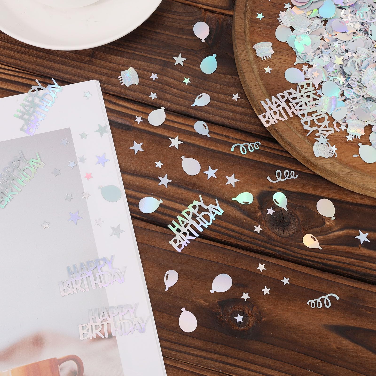 Coriandoli Glitterati Happy Birthday 30 G – Iridescenti Con Scritte, Stelle, Torte, Spirali, Per Decorazioni Tavola Feste E Baby Shower
