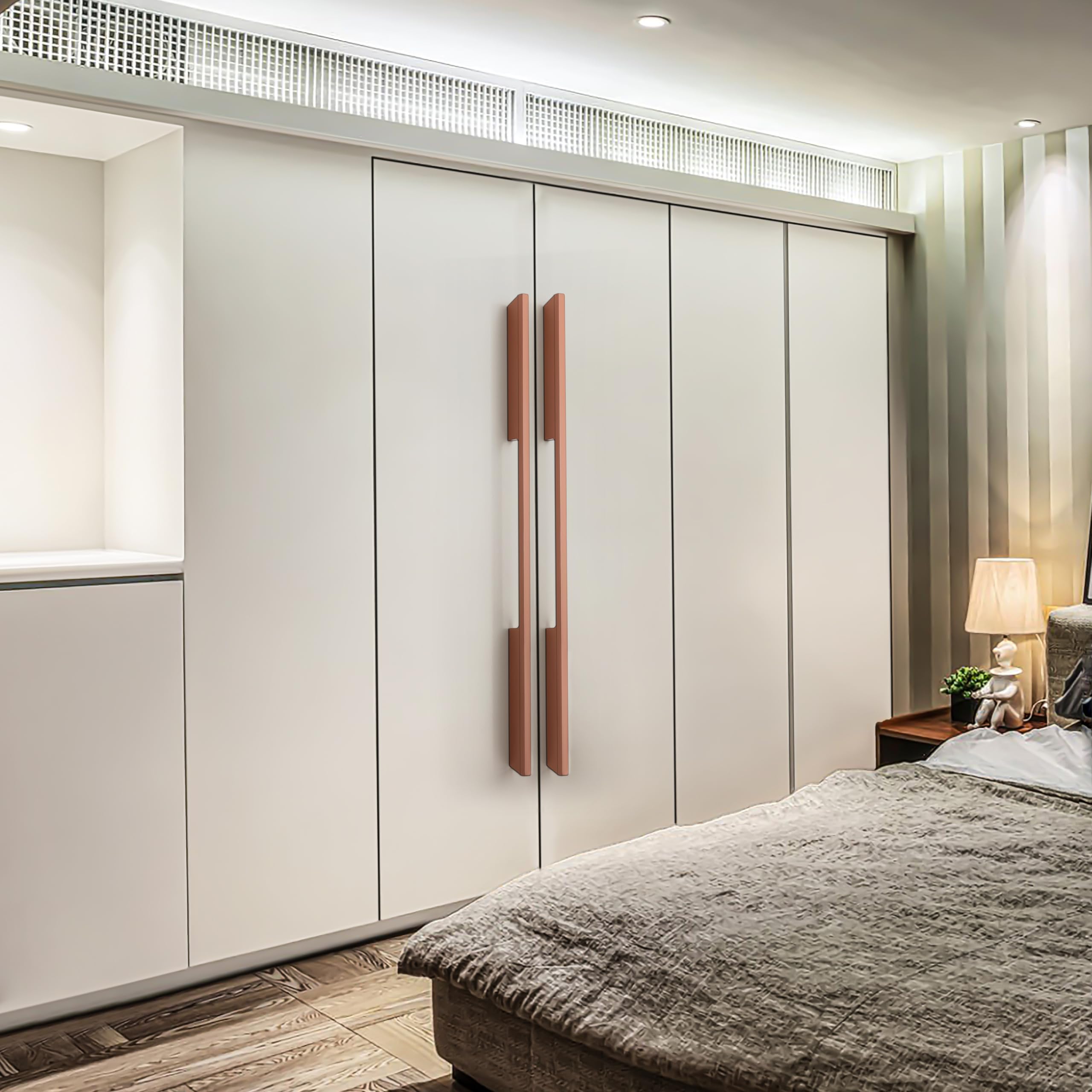 HARMONUS ,Fancy Aluminium Kitchen Cabinet Handle/Pull Handle/Door Handle/Drawer Handle,Rose Gold Finish, Aluminium Alloy, 24 INCH, 4 PCS HCRGRSAC-22-4-24 INCH