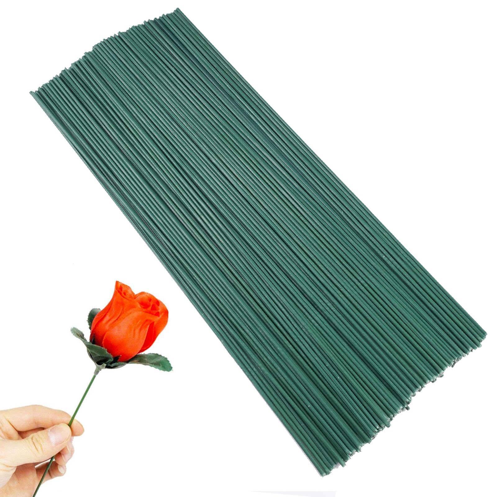 Bloemendraad, knutseldraad, 20 stuks, 15/25/40 cm, groen, bloemen, stelen, doe-het-zelf, bloemen