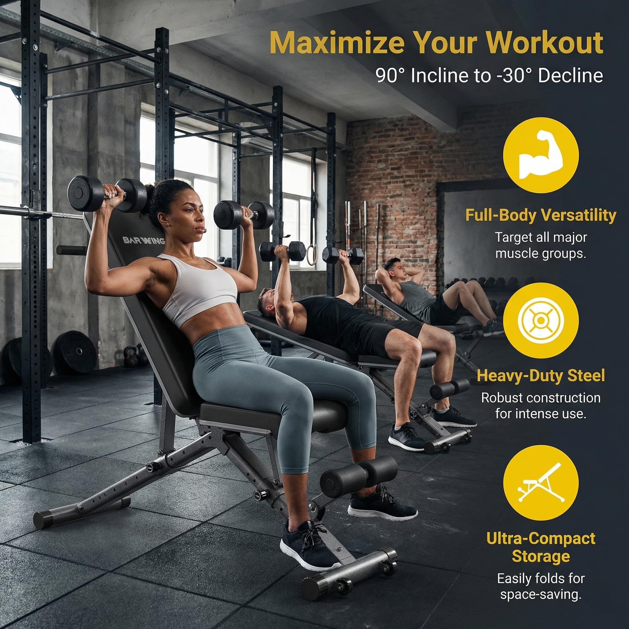 Amazon.com : BARWING Best Adjustable Weight Bench For Home Gym