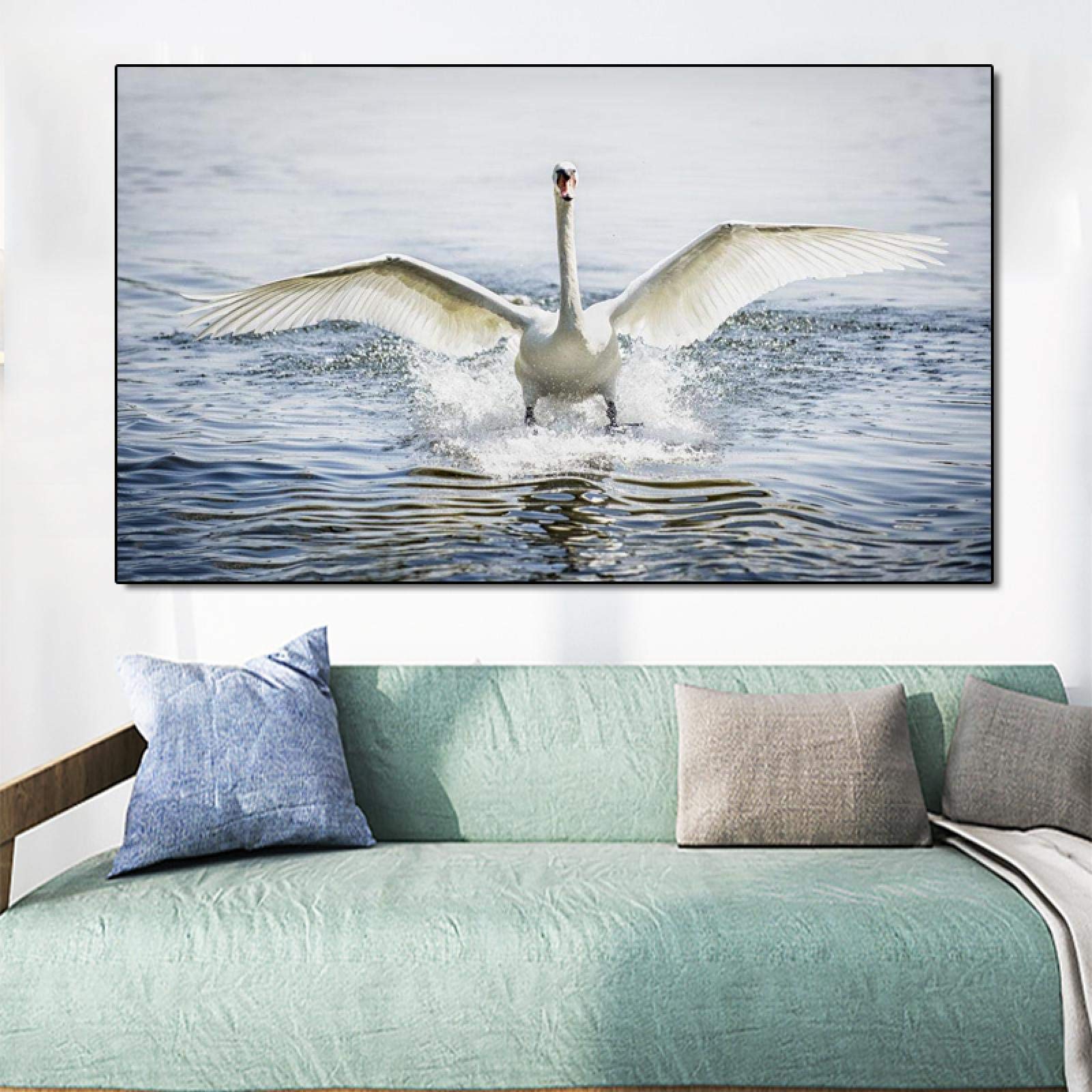 Amazon｜印刷キャンバス白鳥動物ポスターと版画現代のキャンバスの絵画 