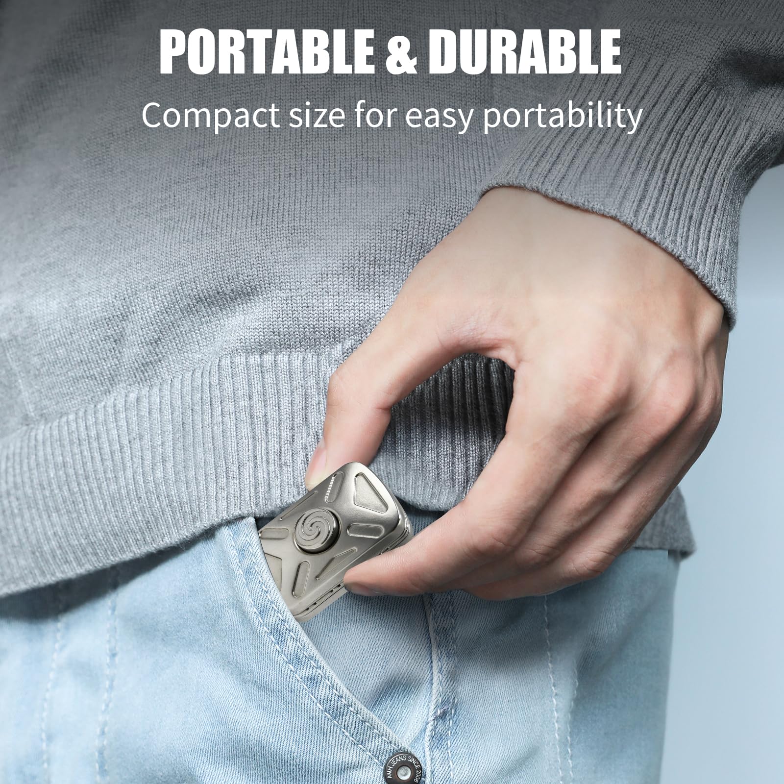 Fidget,Metal Fidget Toy,Jouet Anti-Stress, Push Slider Card, Réduction du Stress,Inspiration,Design élégant, Curseur Métallique,Adapté au TDAH et à L'anxiété