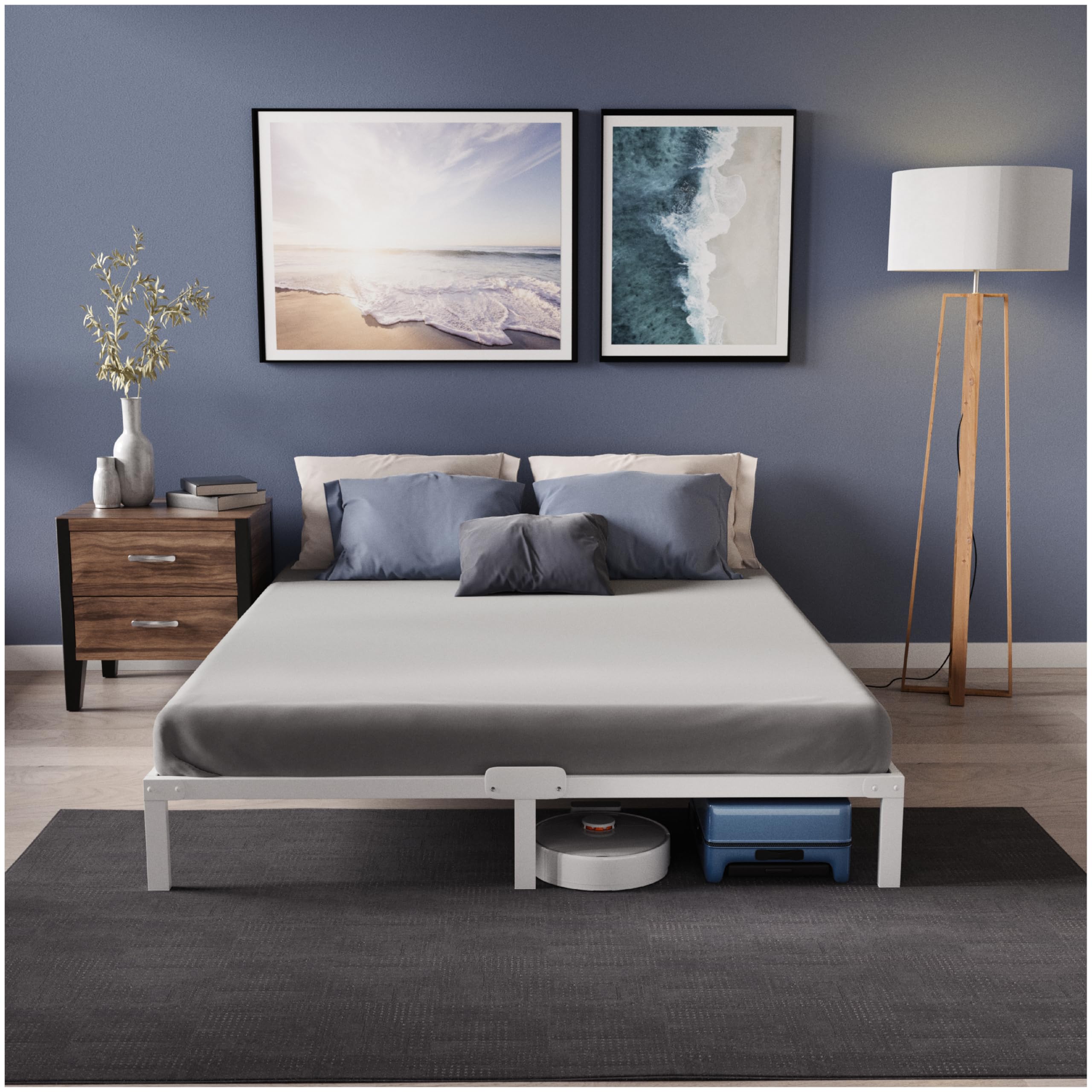 Dreamzie Rama łóżka z metalową podstawą | Wysokość 35 cm | Podstawa łóżka z nóżkami 140 x 200 cm