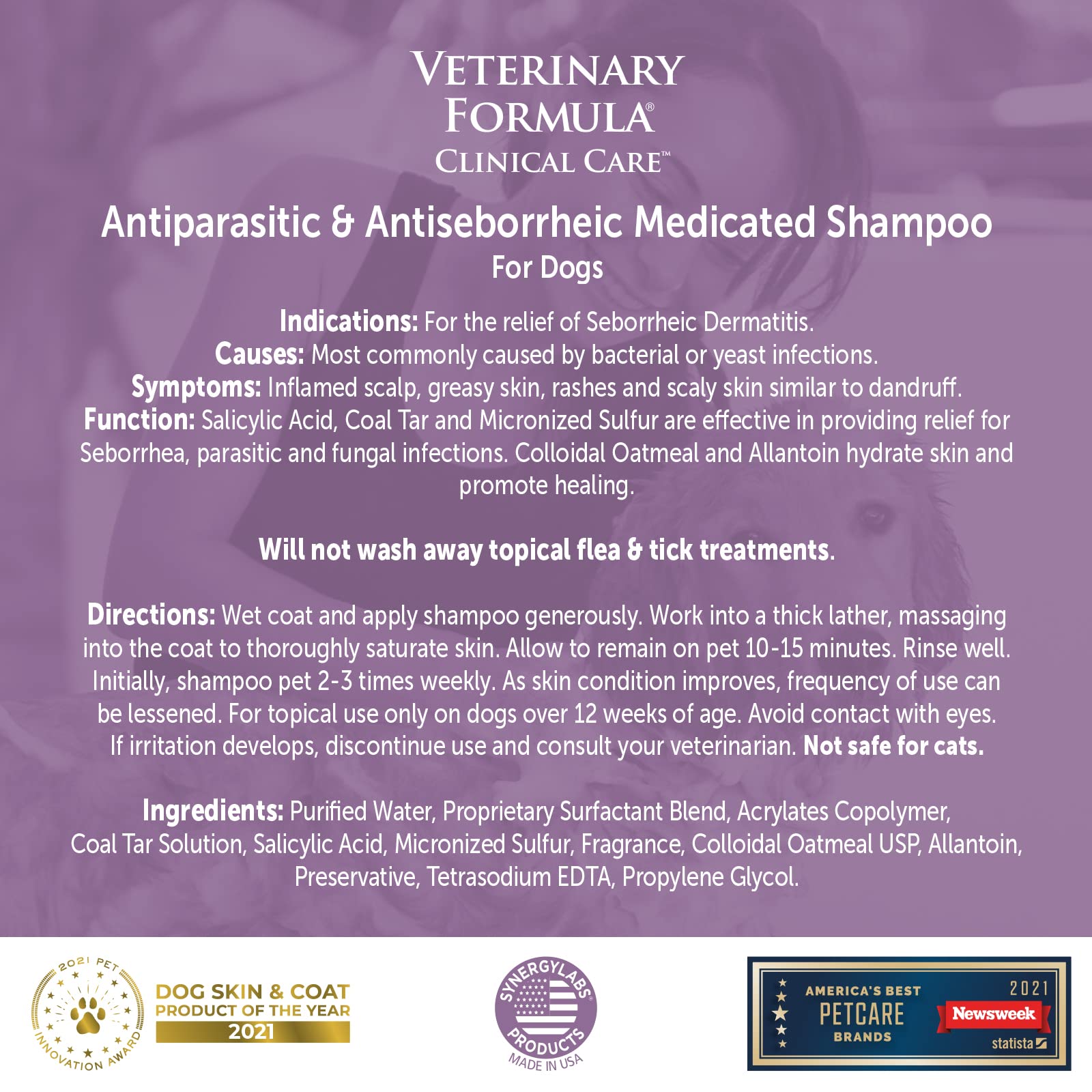 Arava Natural Medicated Dog Shampoo Antibacterial Antifungal Anti