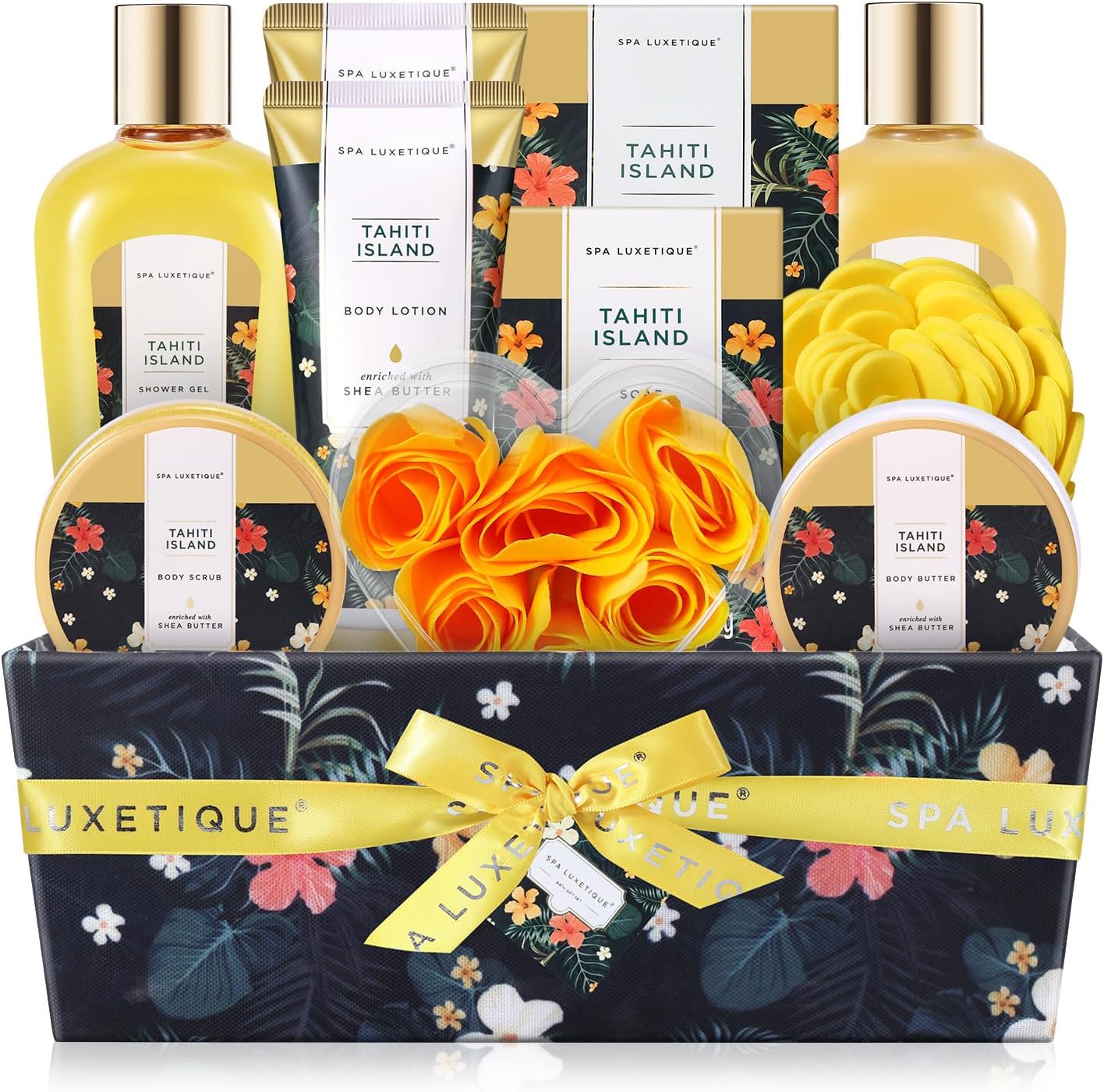 Spa Luxetique Cadeau Anniversaire Femme,12 Coffret Cadeau Femme avec huile essentielle de Tahiti, Coffret Beauté Soin Bain Femmes, Cadeau Fête des Mère, Cadeaux Saint Valentin Noël pour Maman,Elle