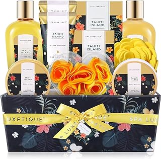 Spa Luxetique Geschenke für Frauen-12tlg Tahiti Insel Bade Geschenkset mit ätherischem Öl, Weihnachtsgeschenke, Damen Geschenke, Geburtstagsgeschenke, Valentinstag für Sie, Muttertagsgeschenk
