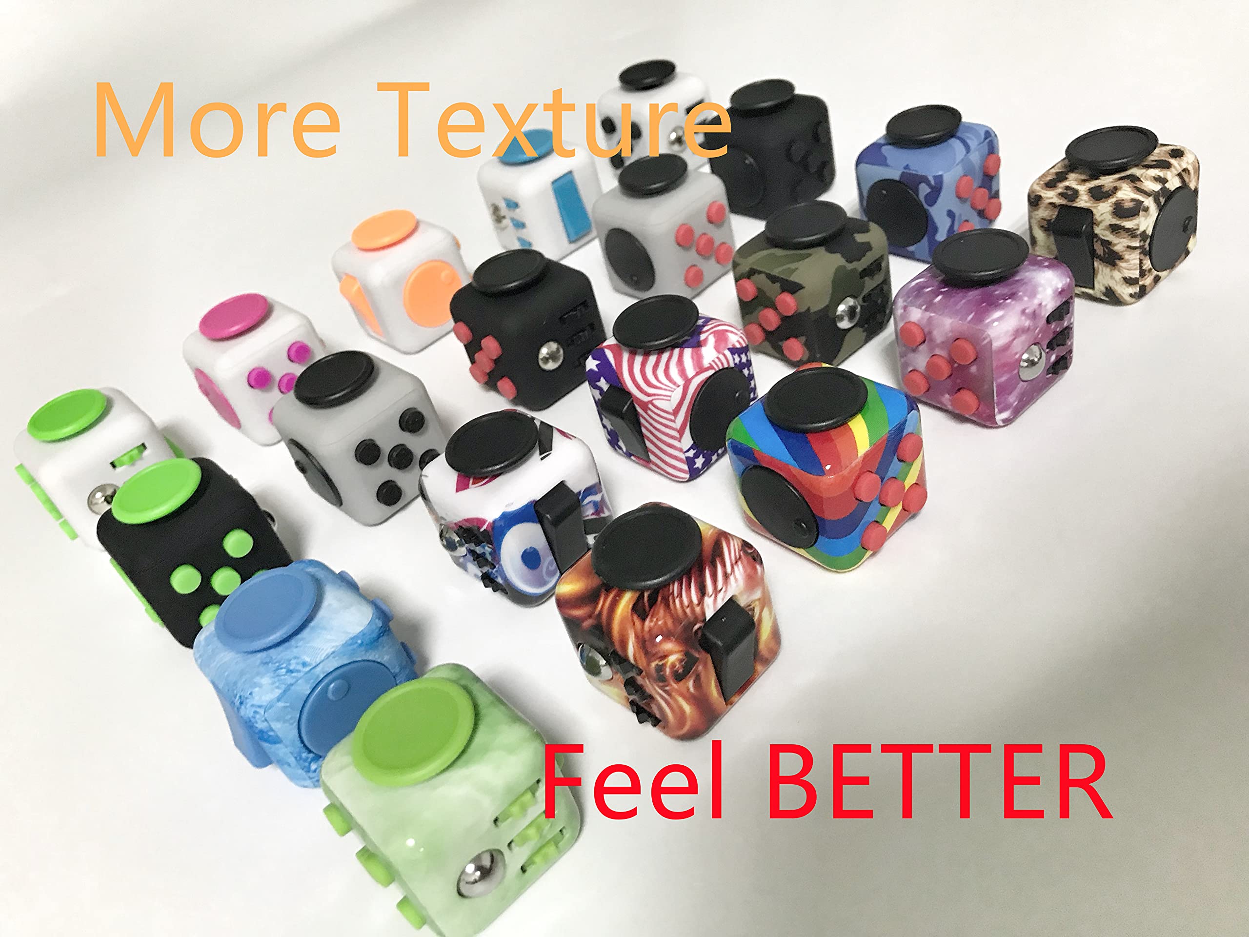 LYTDD Fidget Cubes Juguetes de descompresión para la ansiedad Descomprimir dados Negro Rojo Juguete de escritorio Adultos Alivio del Estrés Cubos Versión Dados Fidget Juguetes