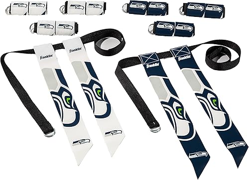 Franklin Sports NFL Flag Football Sets - Cinturones y banderas de fútbol con bandera del equipo de la NFL, equipo de fútbol con bandera para niños y